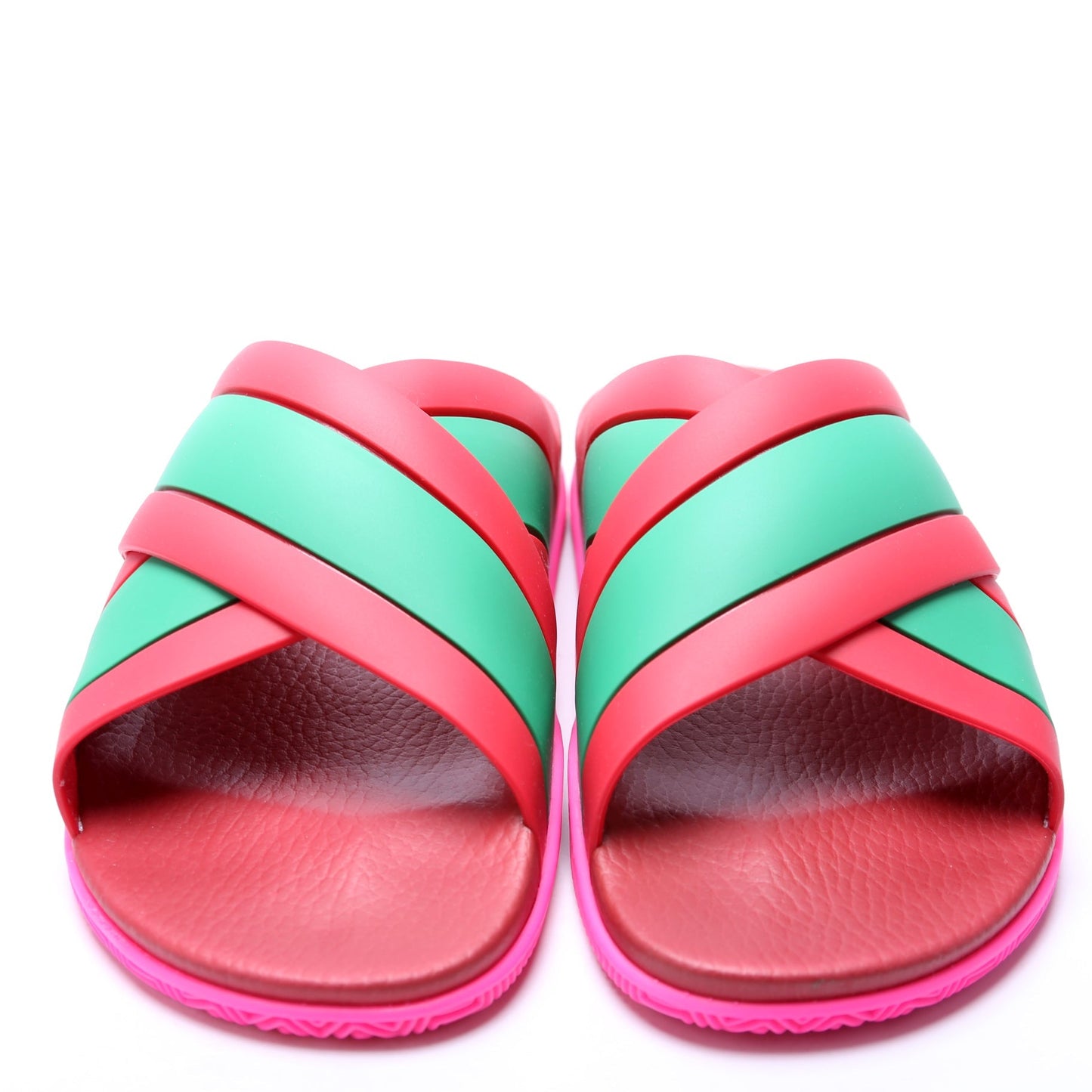 Gucci Criss Cross Web Rubber Slides Size  Multicolor