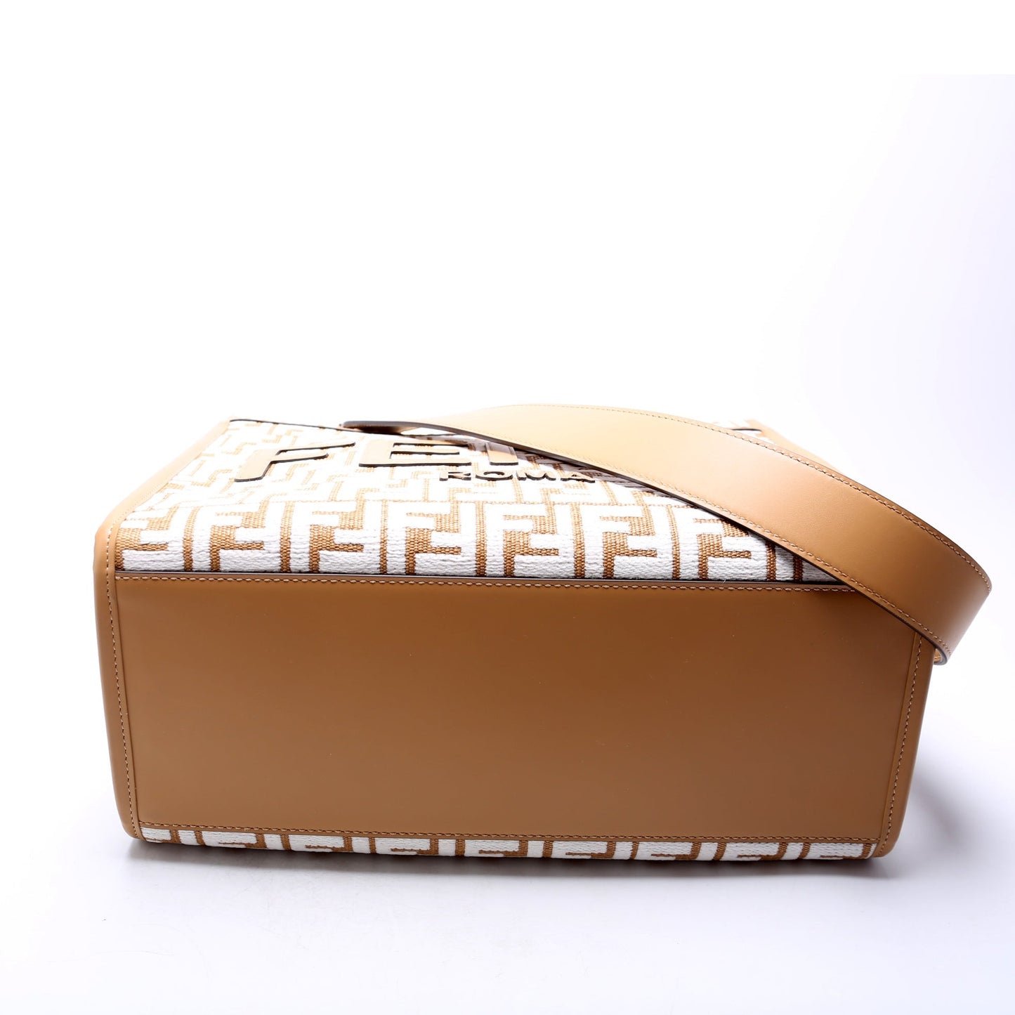 Fendi Sunshine Shopper Medium Raffia Brown Bag