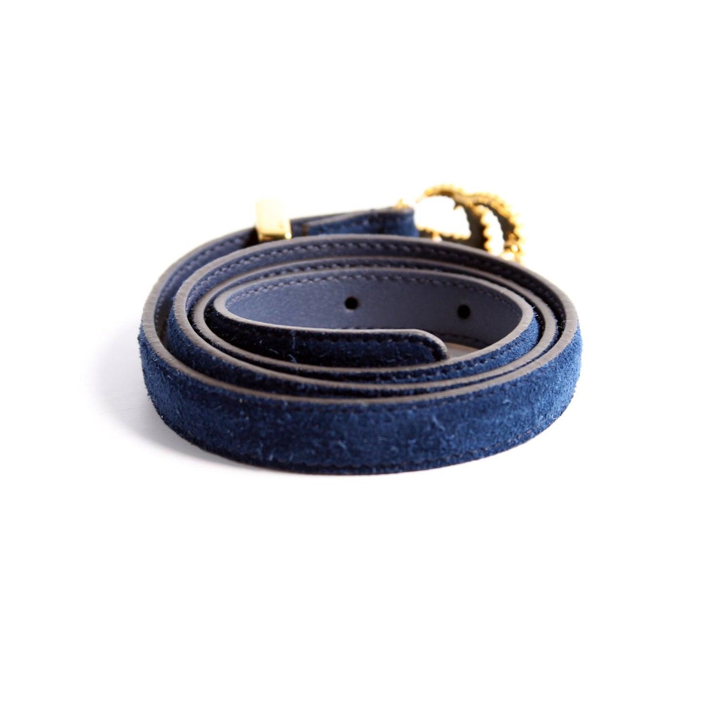 Gucci  GG Torchon Thin Suede Belt Size / Blue