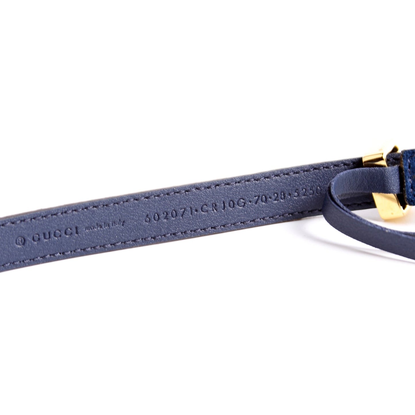 Gucci  GG Torchon Thin Suede Belt Size / Blue