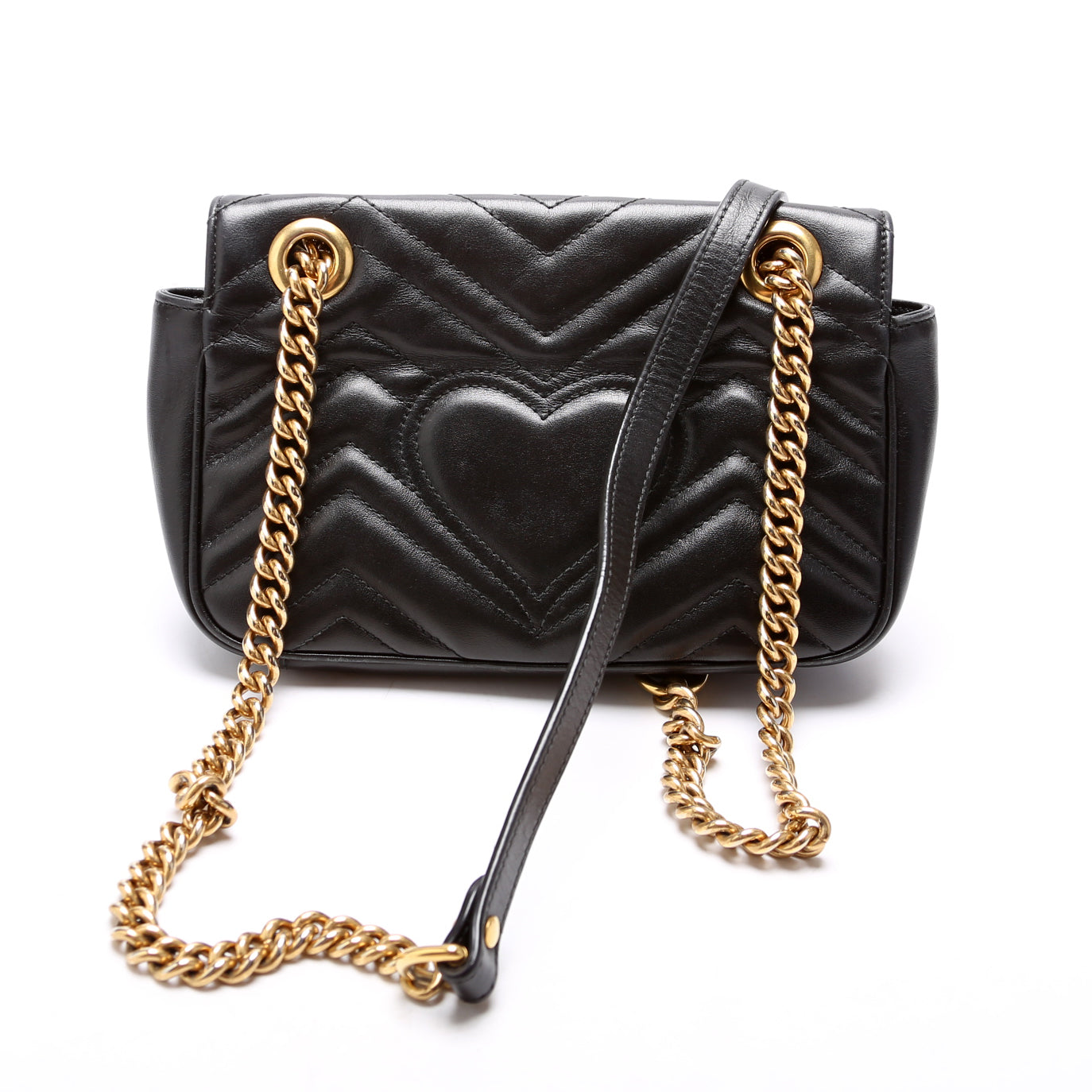 Gucci  Marmont Leather Shoulder Mini Flap Black