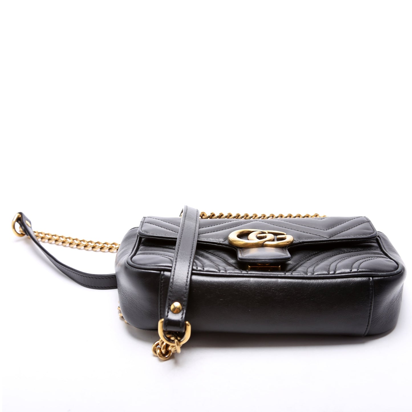 Gucci  Marmont Leather Shoulder Mini Flap Black