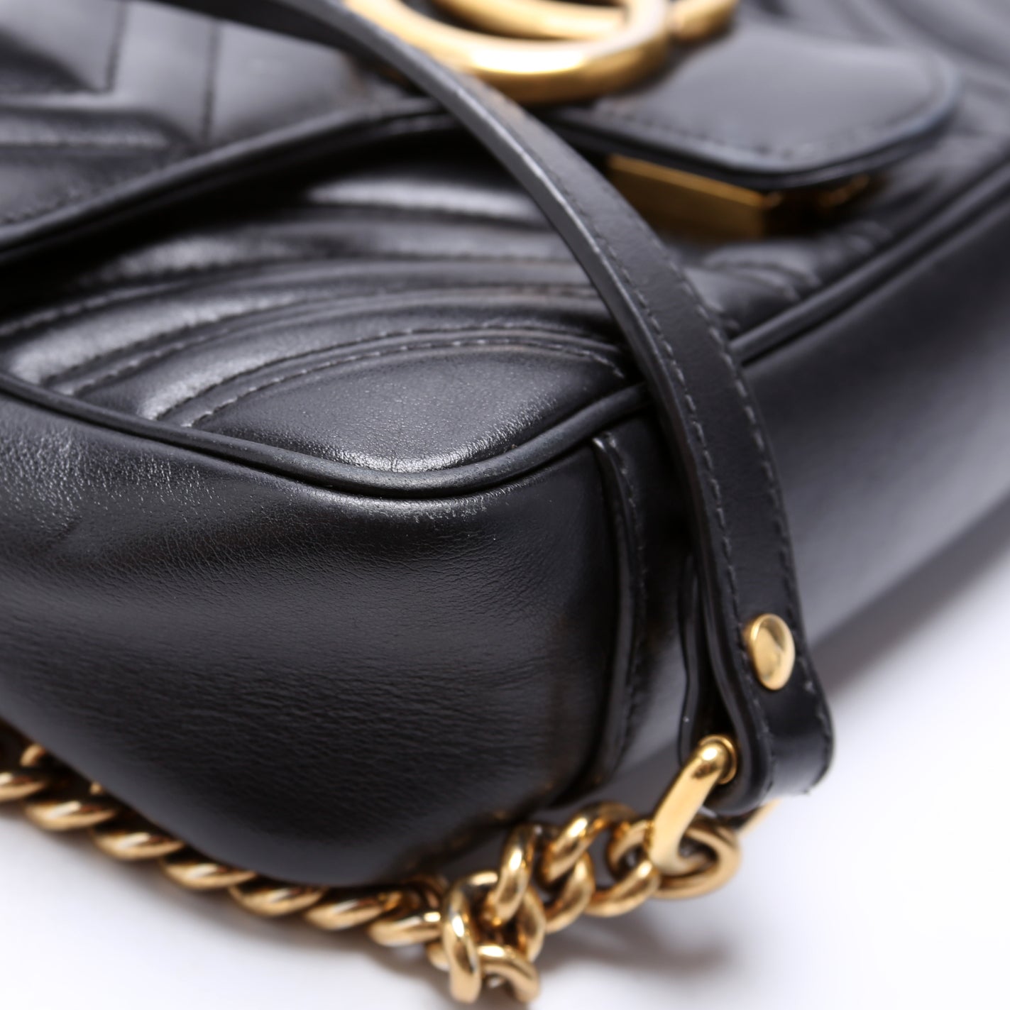 Gucci  Marmont Leather Shoulder Mini Flap Black