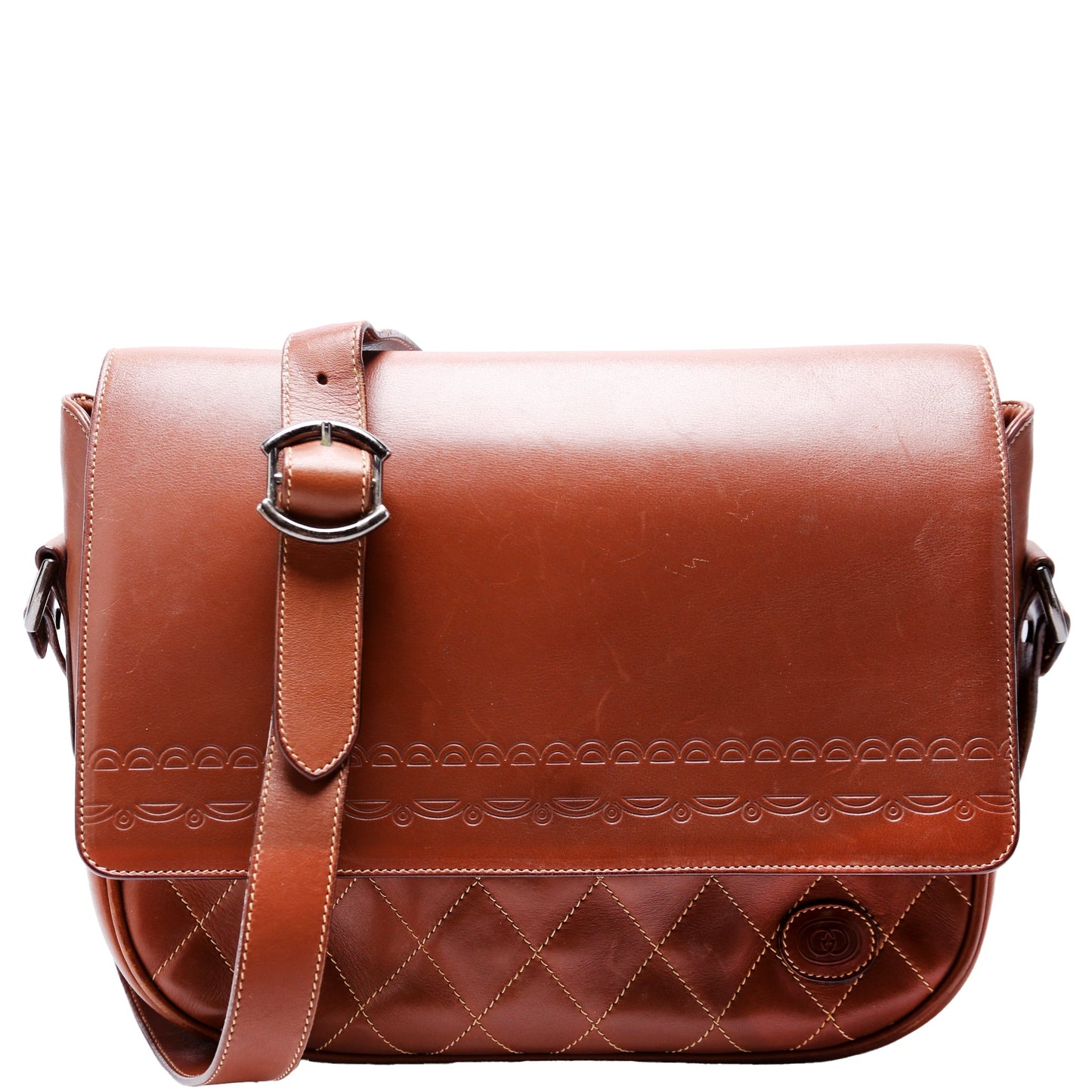 Gucci 001-46   Leather Shoulder Brown Bag