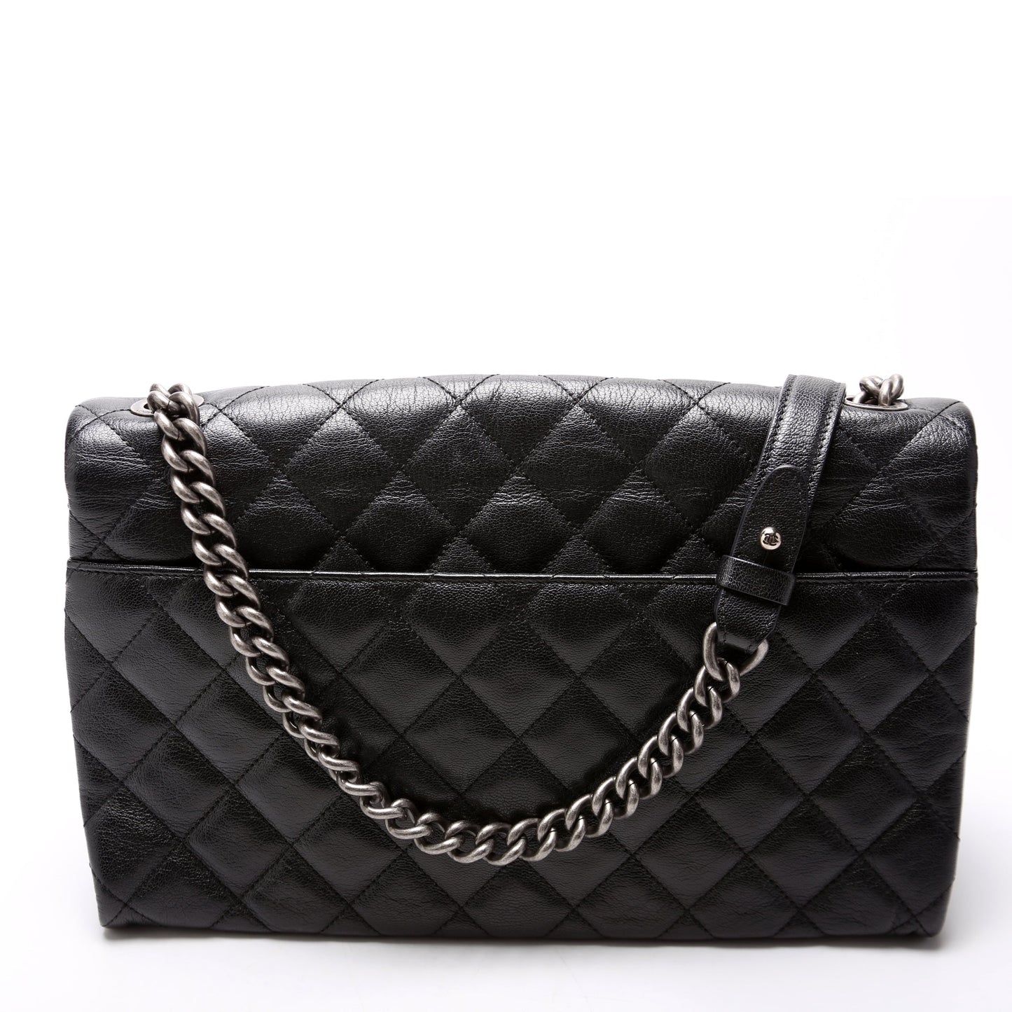 Chanel City Rock Large Flap Goatskin Quilted 21M Black Bag