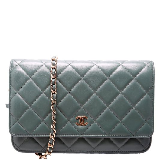 Chanel WOC Classic Quilted Lambskin 26M Green Bag