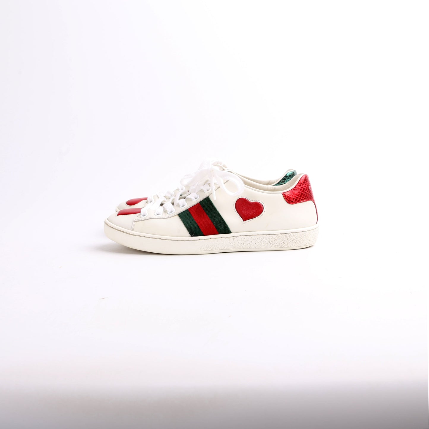 Gucci Ace Web Heart Sneakers Size