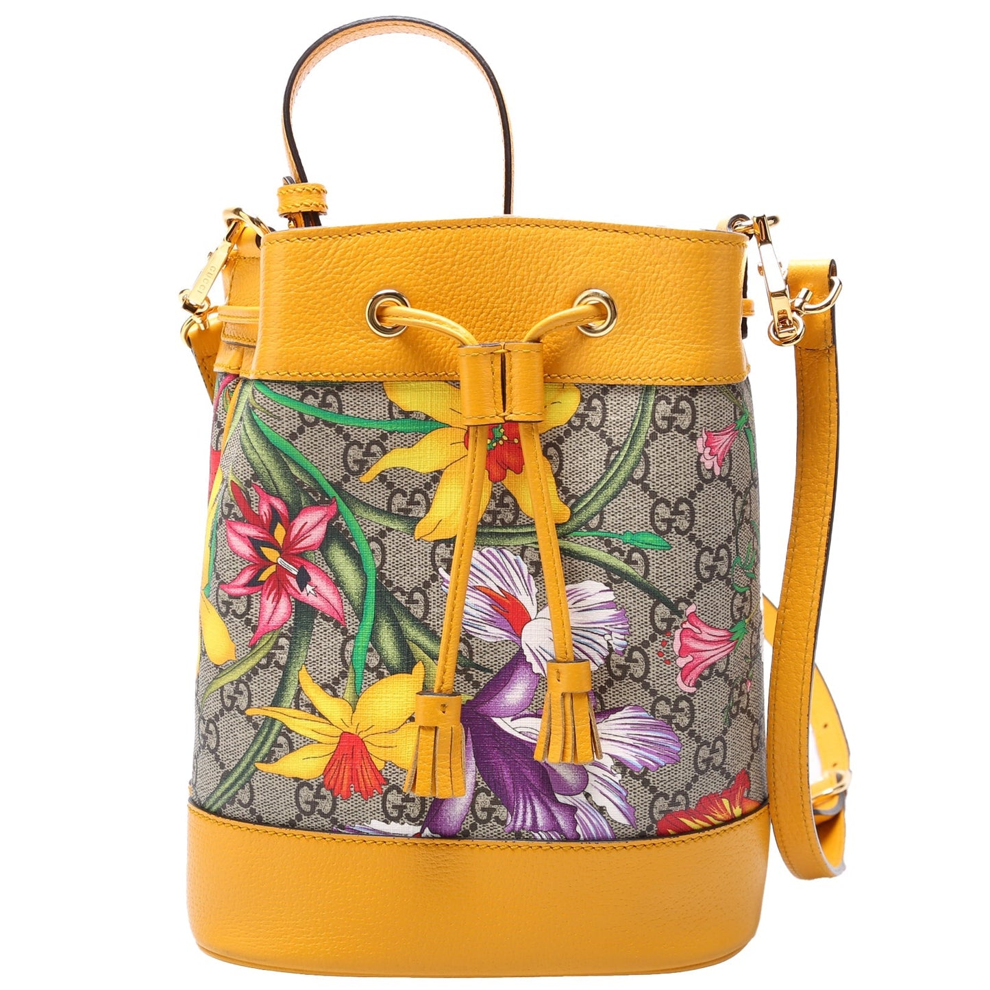 Gucci 550621 Ophidia Flora Bucket Yellow Bag
