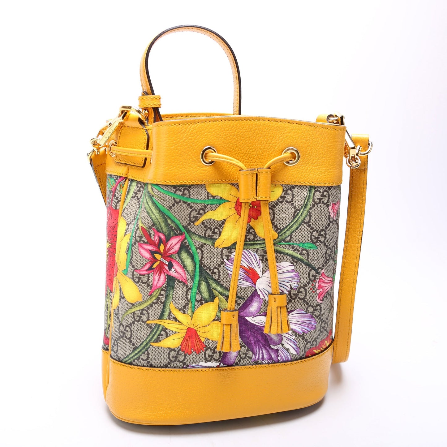 Gucci 550621 Ophidia Flora Bucket Yellow Bag
