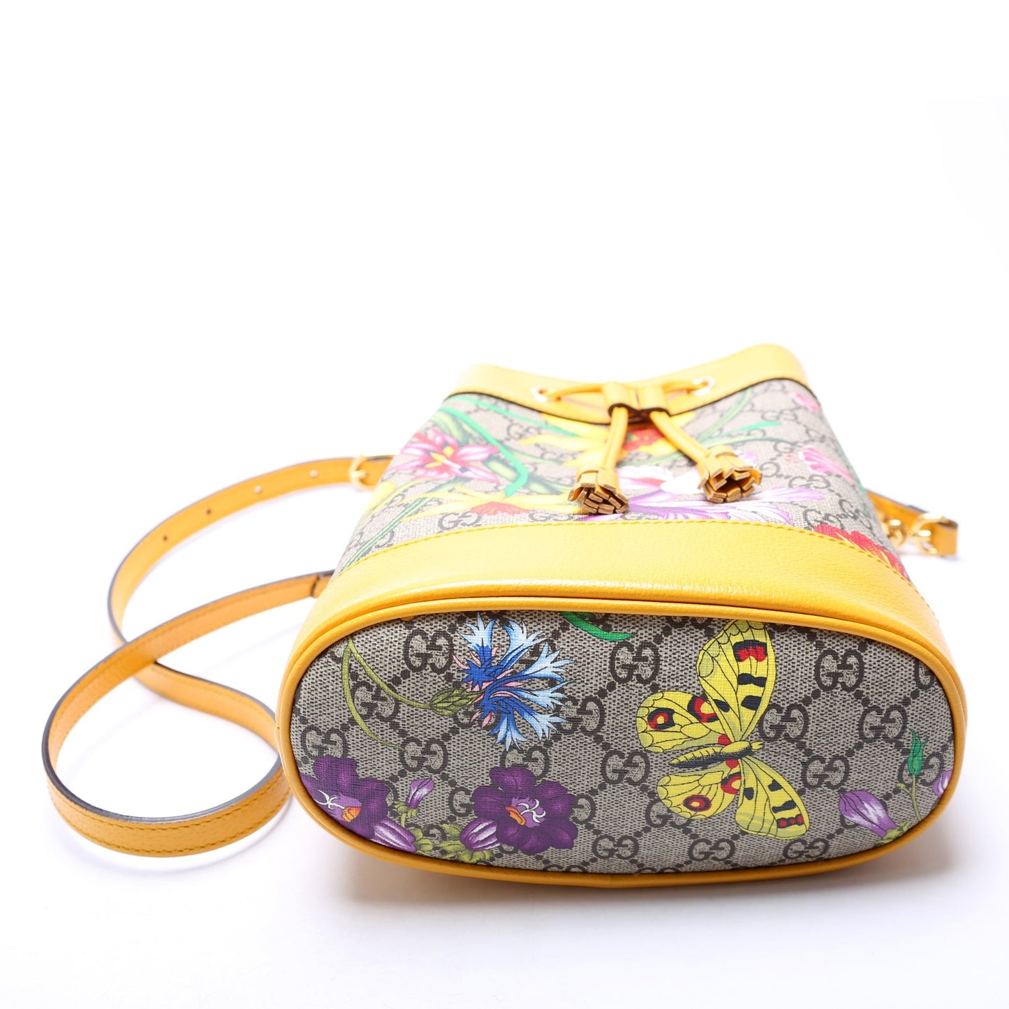 Gucci 550621 Ophidia Flora Bucket Yellow Bag