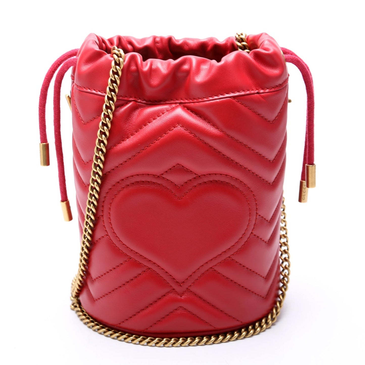 Gucci 575163 Marmont Mini Bucket Red Bag