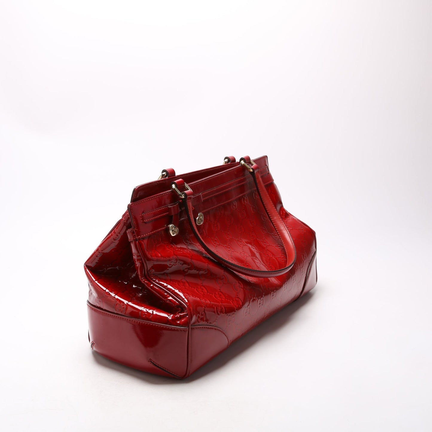 Gucci  Patent Guccissima Mayfair Tote Medium Red