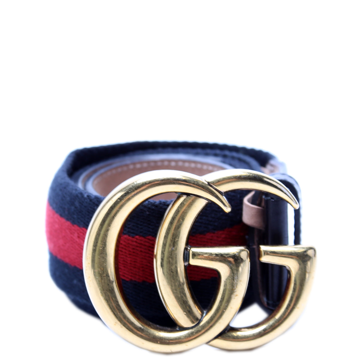 Gucci  Web Canvas Belt Size / Navy/Red