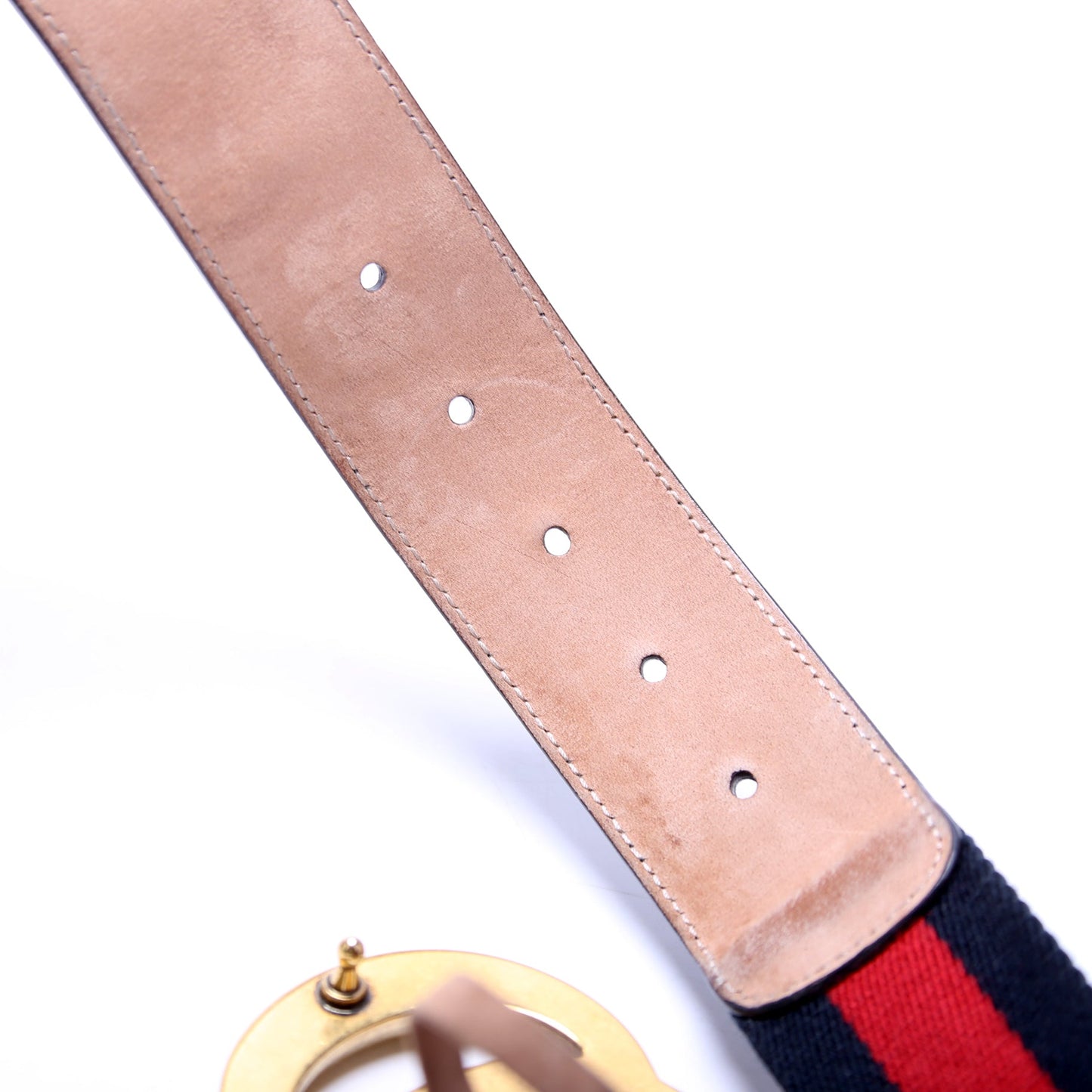 Gucci  Web Canvas Belt Size / Navy/Red