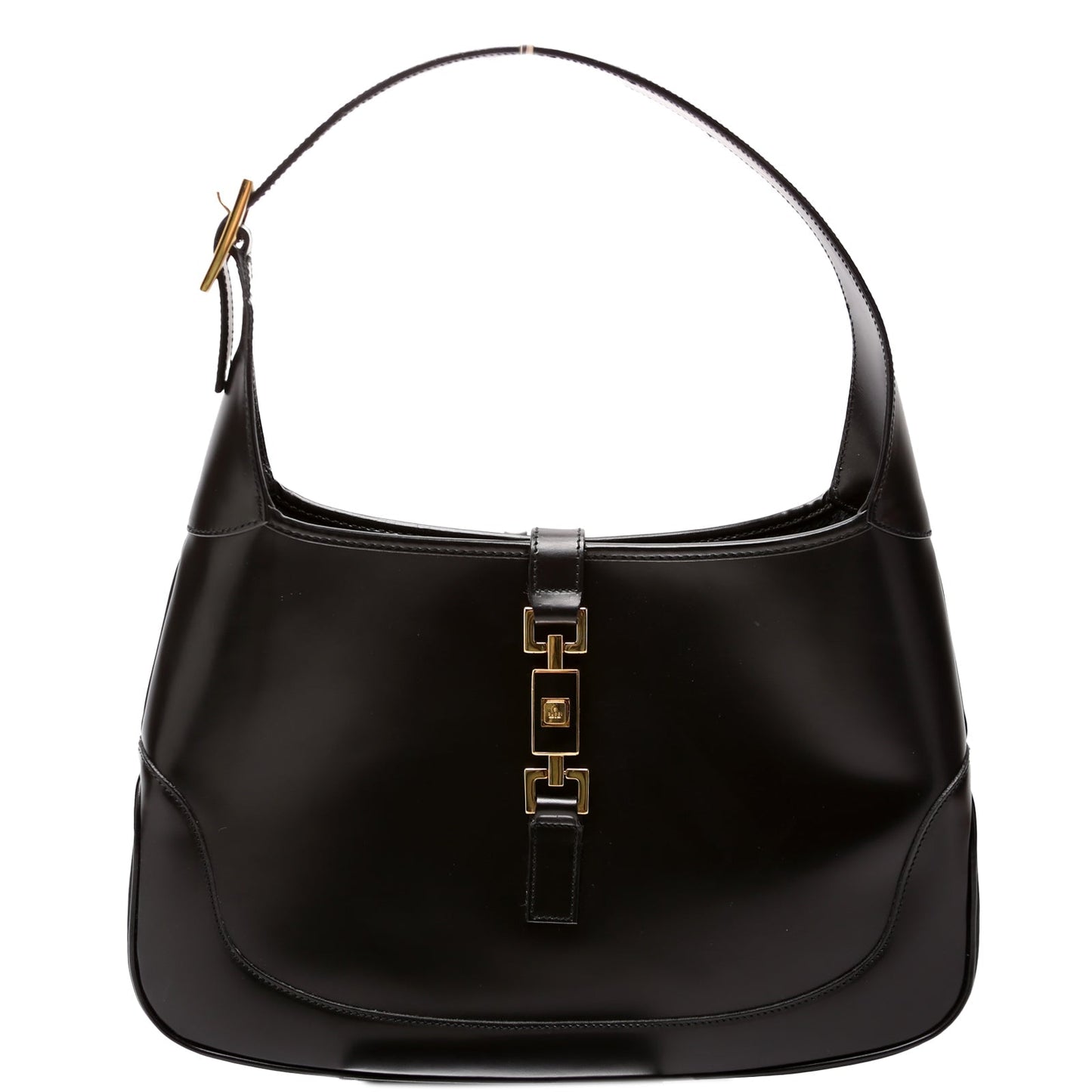 Gucci 001.3306.3444 Jackie Hobo Leather   Black Bag