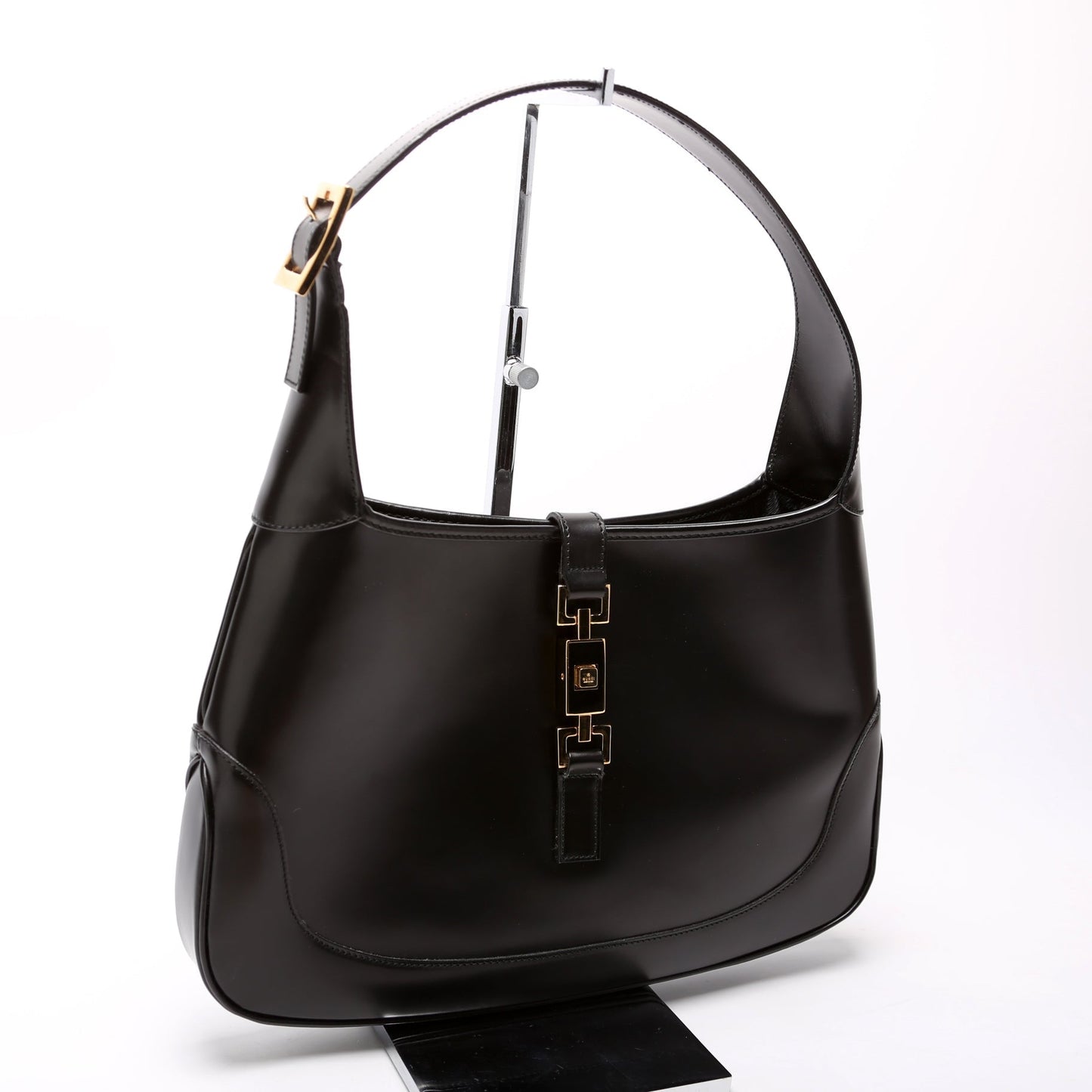 Gucci 001.3306.3444 Jackie Hobo Leather   Black Bag