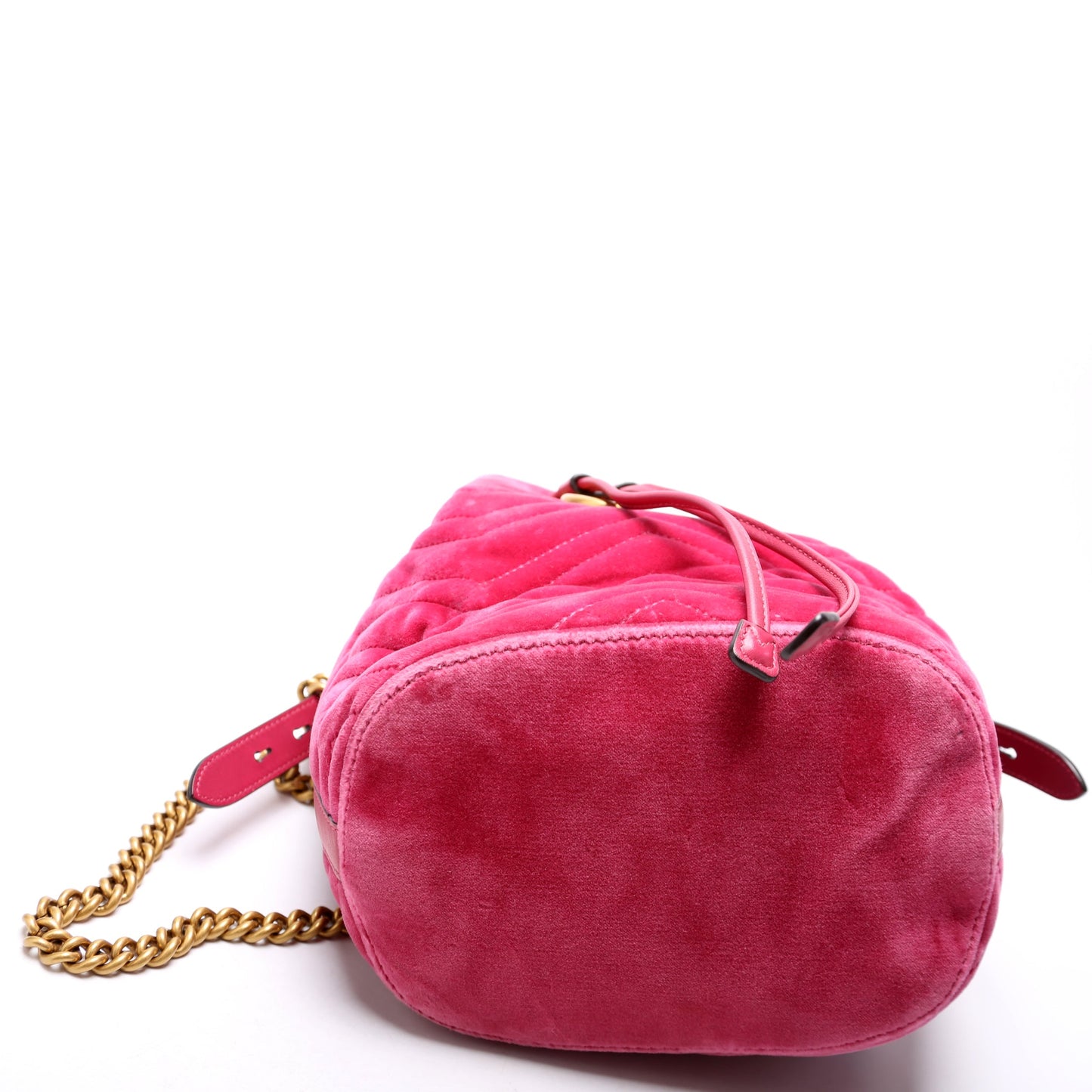 Gucci 525081 GG Marmont Velvet Bucket Pink Bag