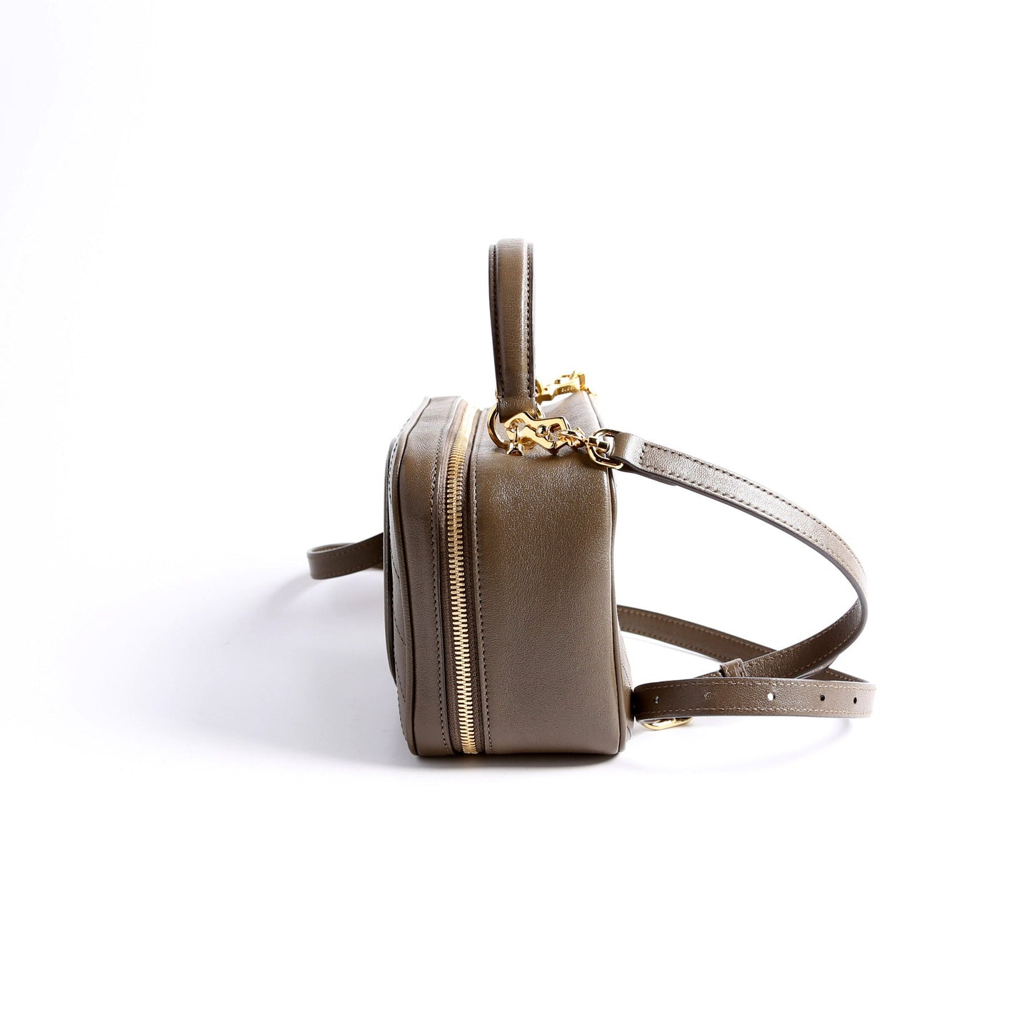 Gucci  Blondie Leather Top Handle Bag Khaki