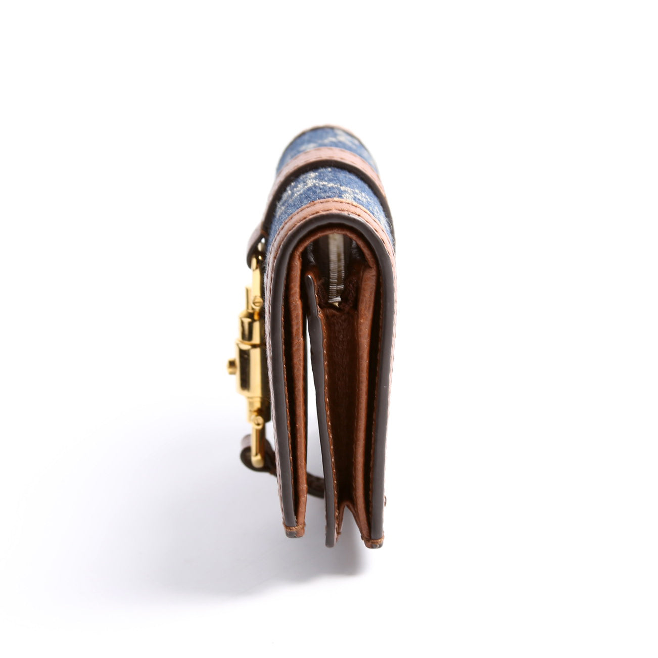 Gucci  GG Denim Jackie Card Case Navy/Brown