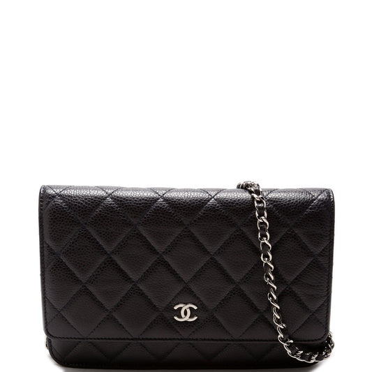Chanel WOC Classic Quilted Caviar Navy Bag