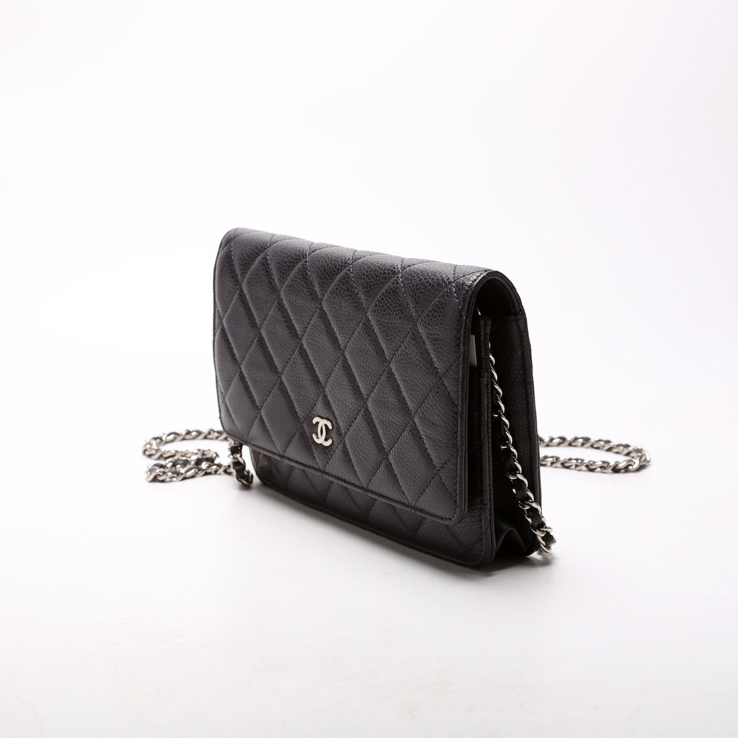 Chanel WOC Classic Quilted Caviar Navy Bag