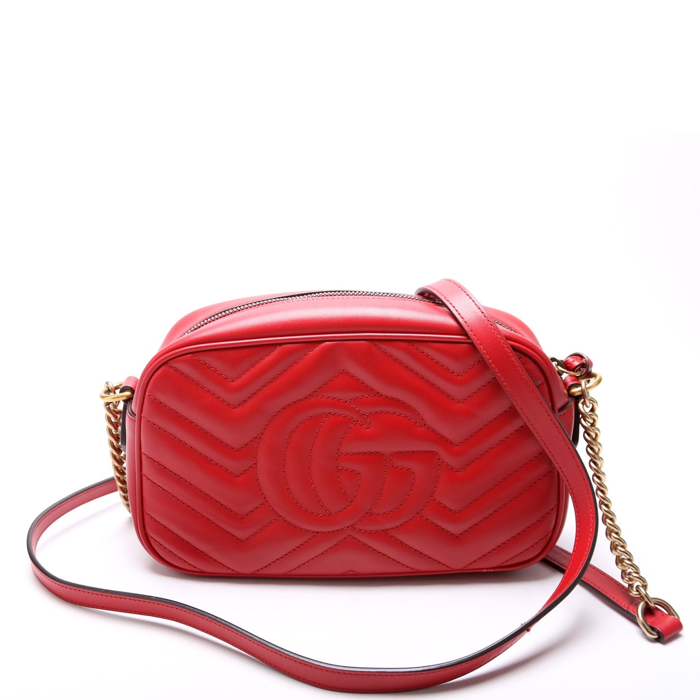 Gucci 447632 Marmont Small Leather Camera Red Bag