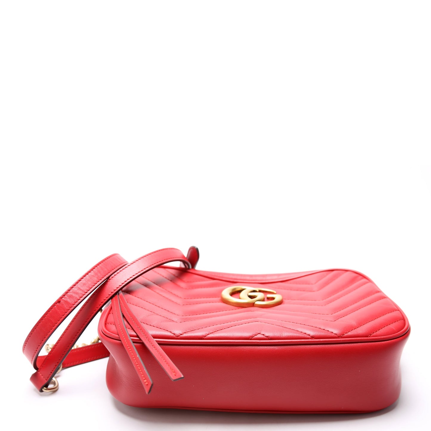 Gucci 447632 Marmont Small Leather Camera Red Bag