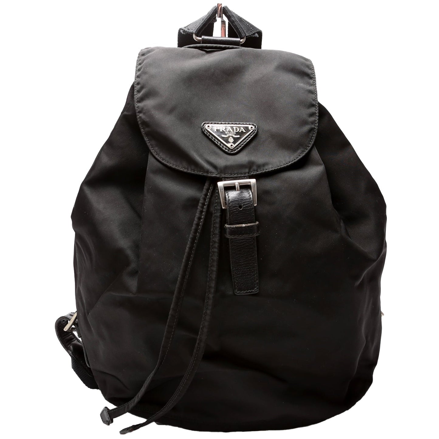 Prada Flap Top Backpack Nylon   Black Bag