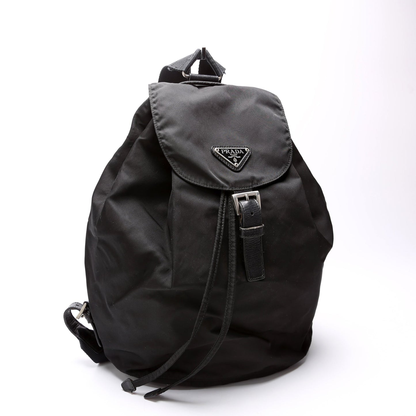Prada Flap Top Backpack Nylon   Black Bag