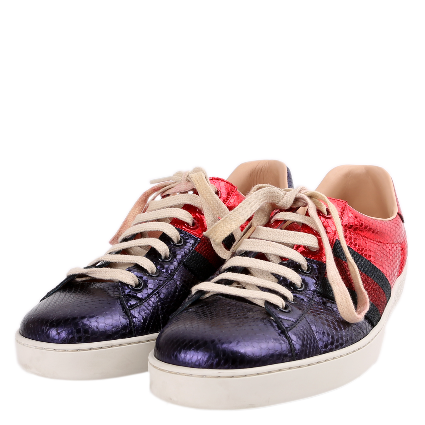Gucci Metallic Ayers Web Sneakers Size