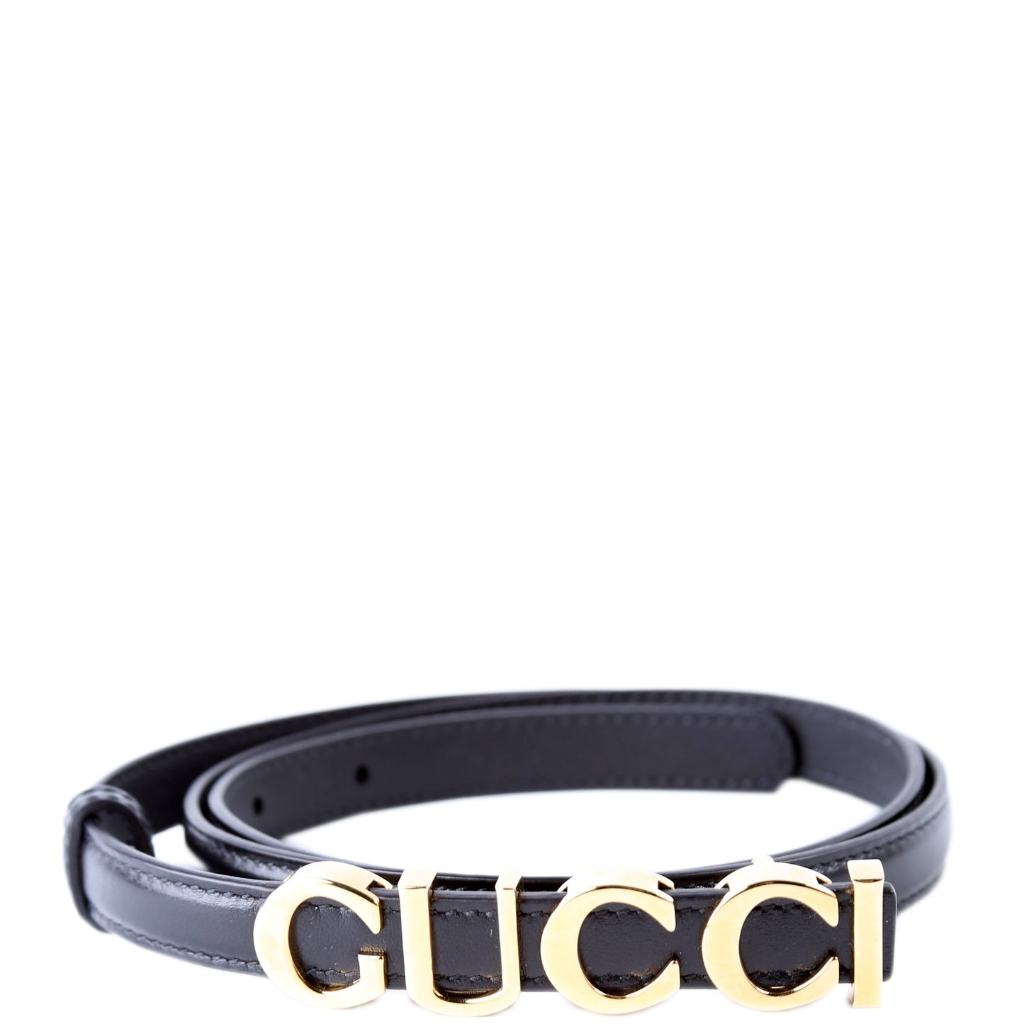 Gucci  Logo Extra Thin Leather Belt Size / Black