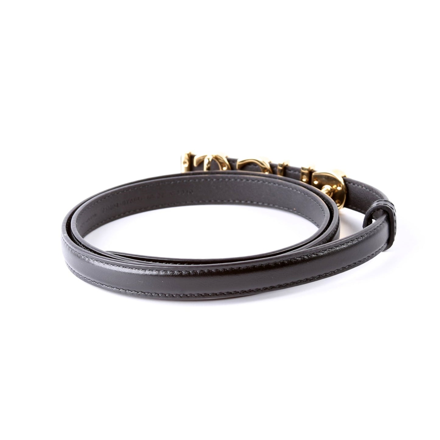 Gucci  Logo Extra Thin Leather Belt Size / Black