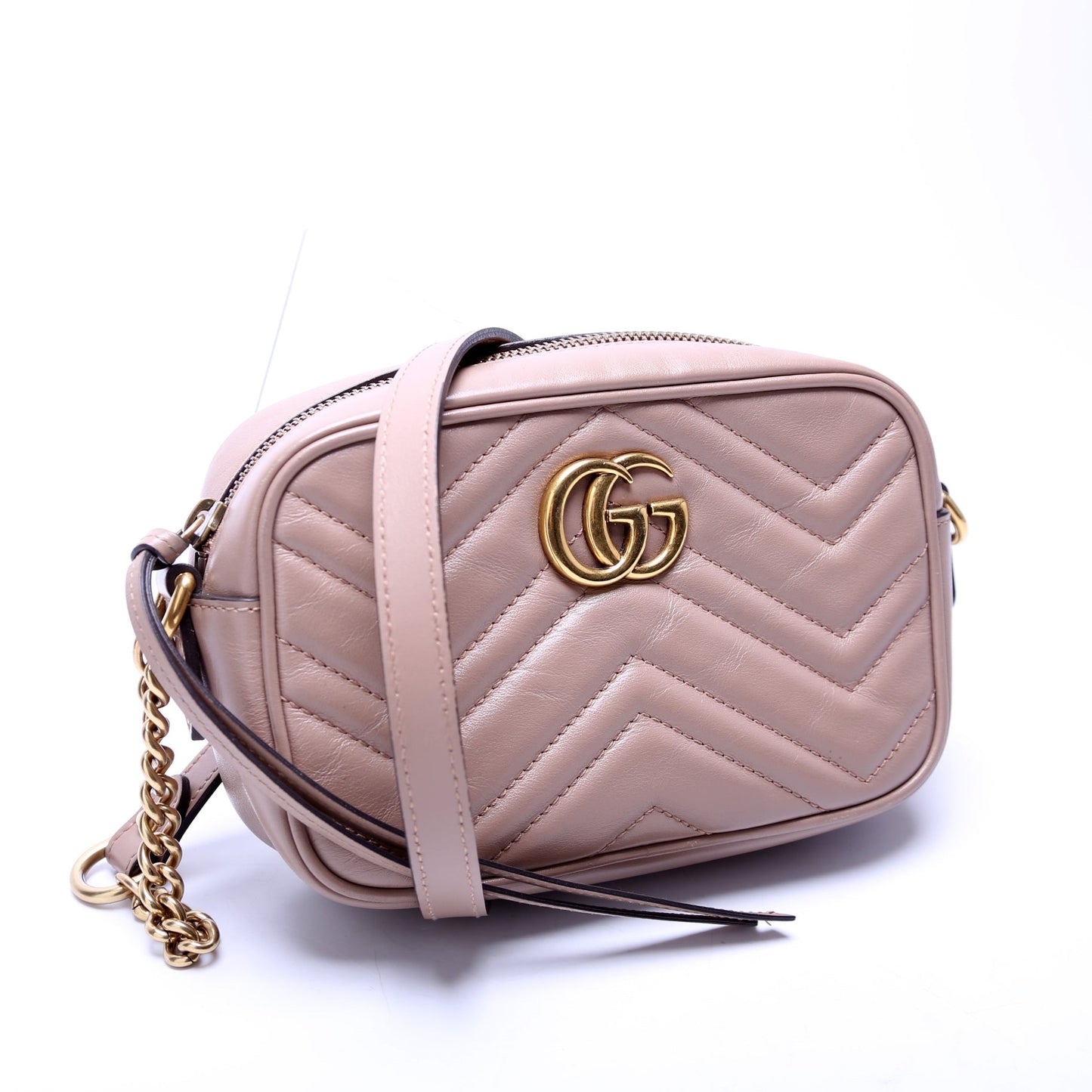 Gucci 448065 Marmont Mini Camera Nude Bag