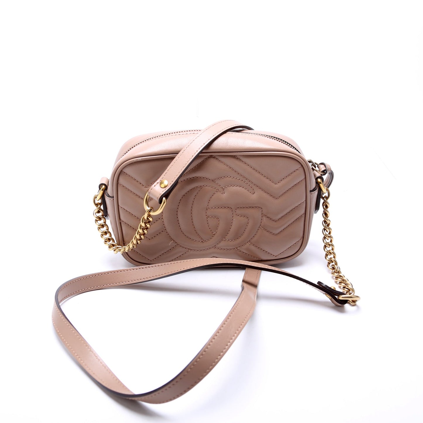 Gucci 448065 Marmont Mini Camera Nude Bag