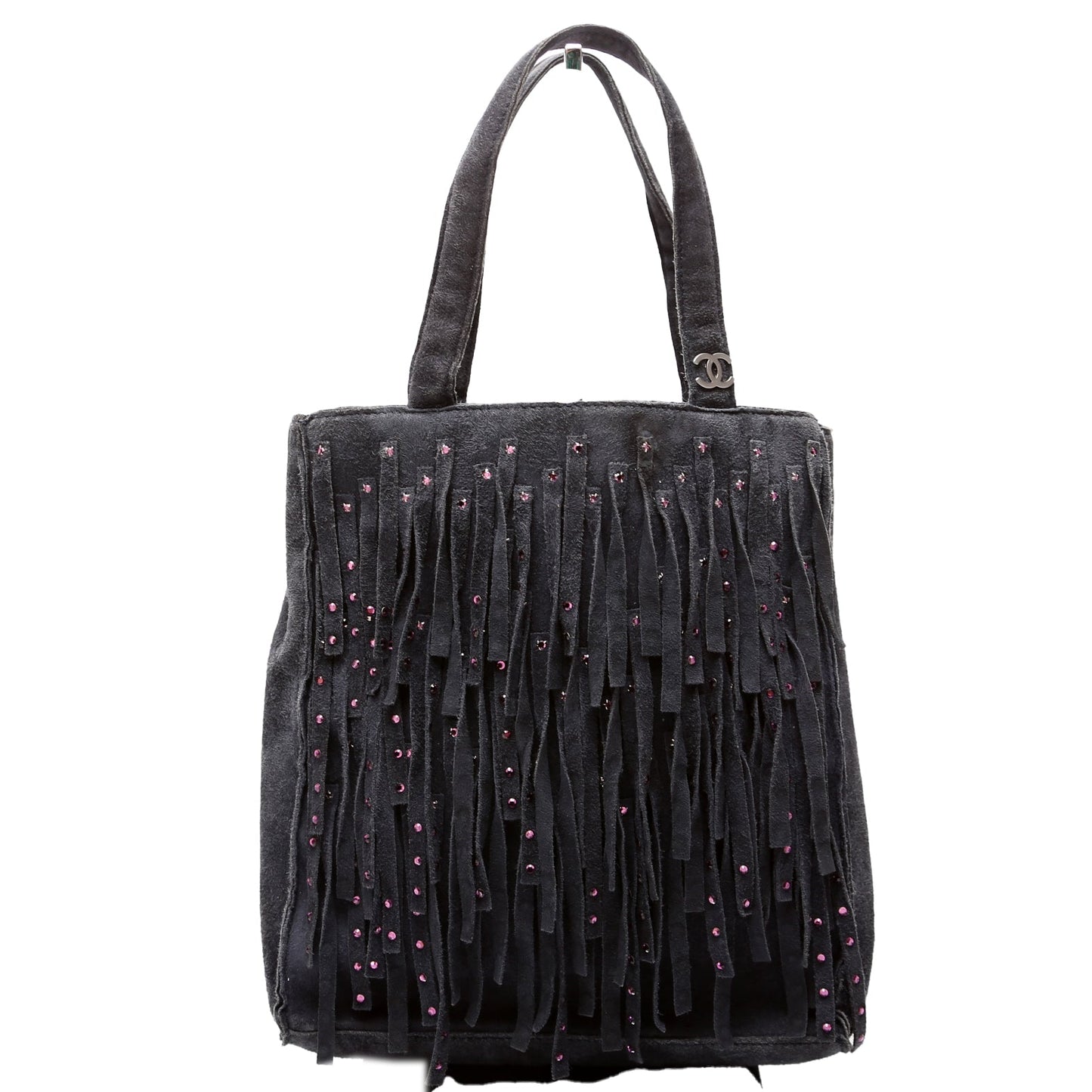 Chanel CC Suede Fringe   Mini Tote 6m Bag