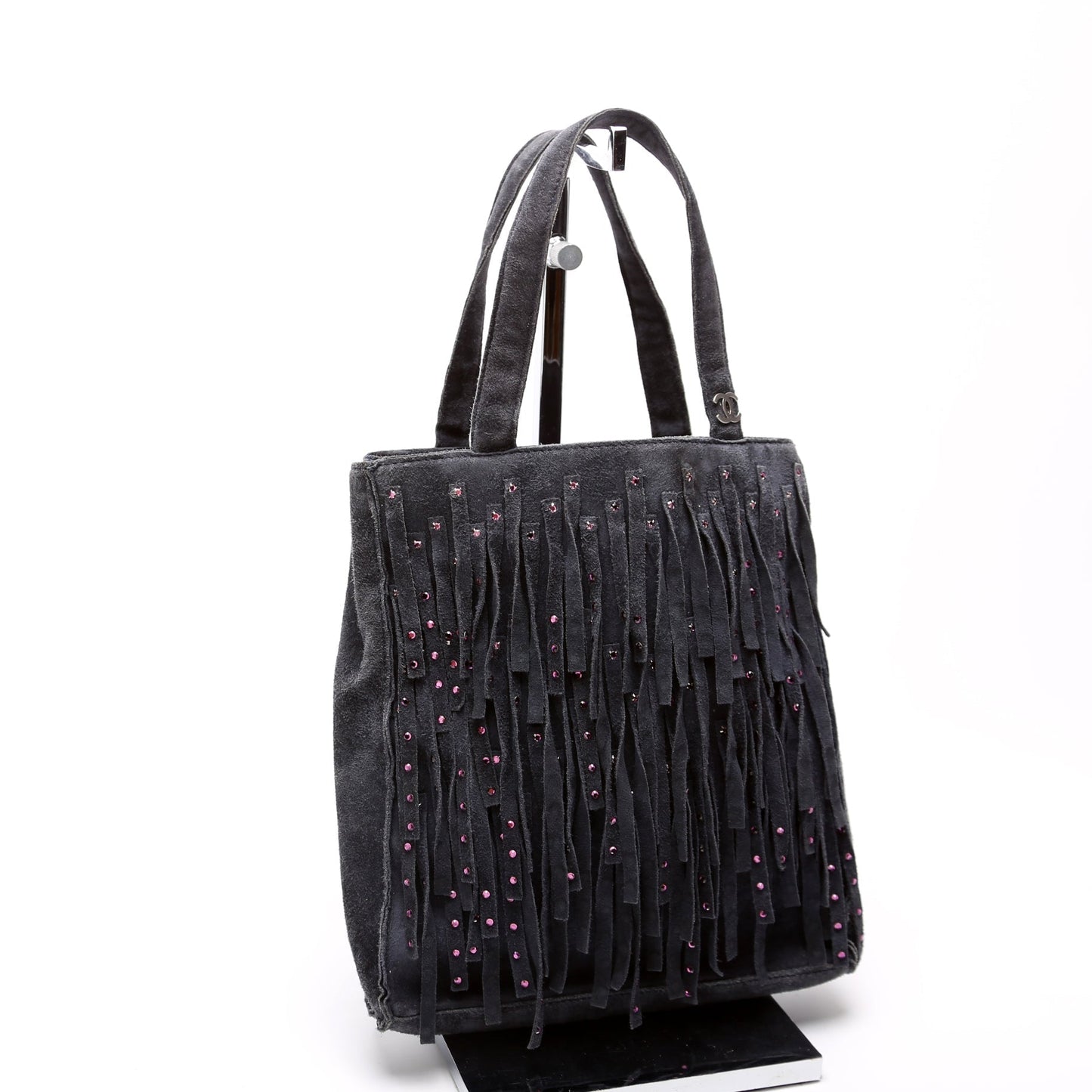 Chanel CC Suede Fringe   Mini Tote 6m Bag
