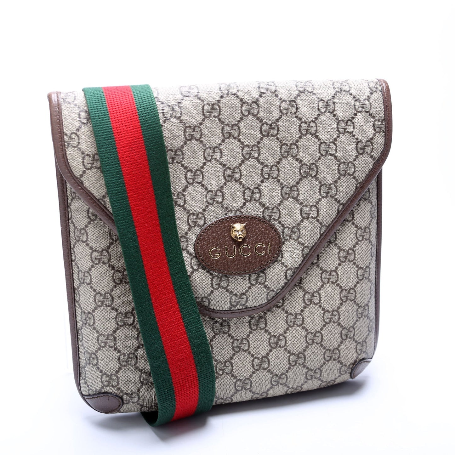 Gucci GG Supreme Neo   Messenger Brown Bag