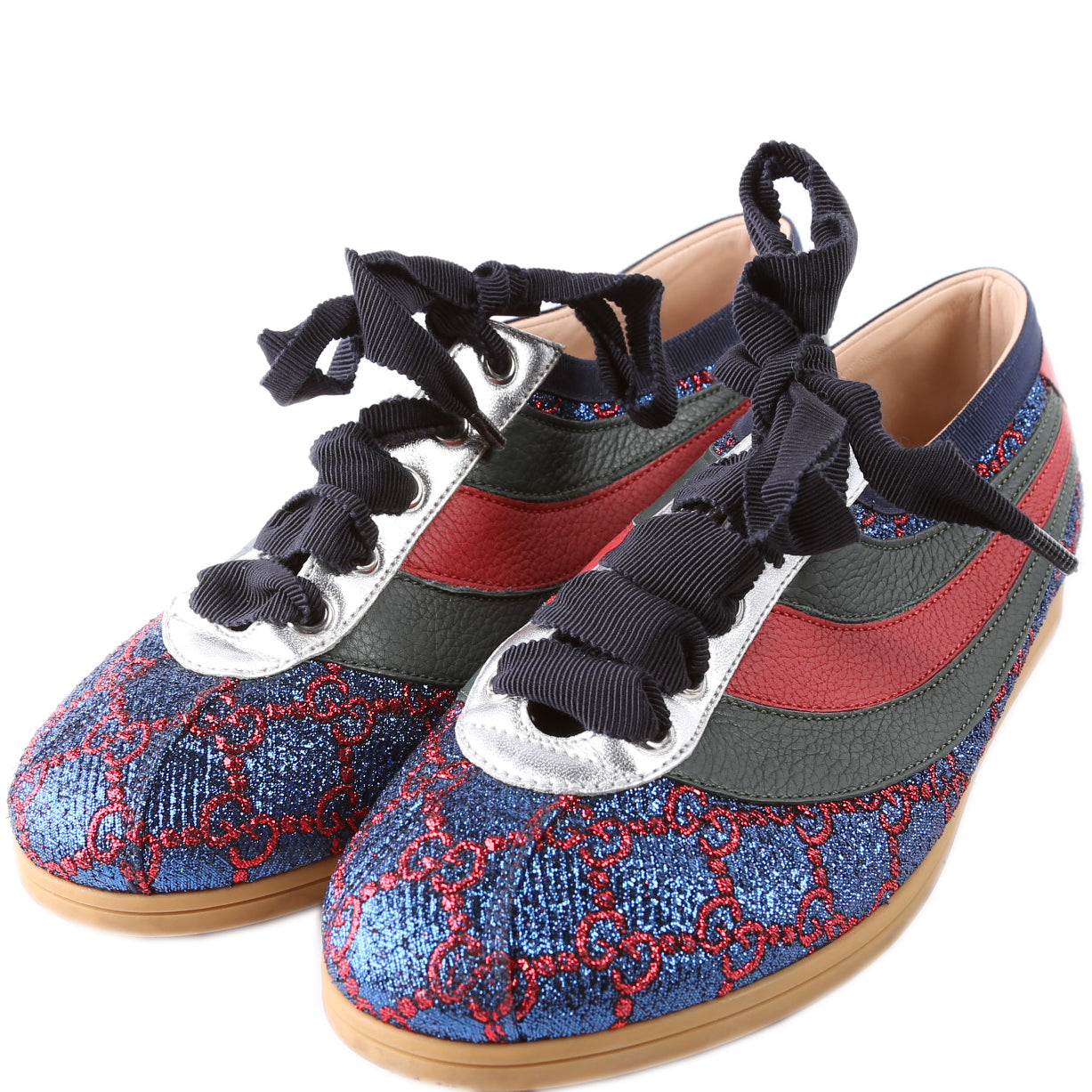 Gucci Falacer Glitter Sneakers Size  Blue