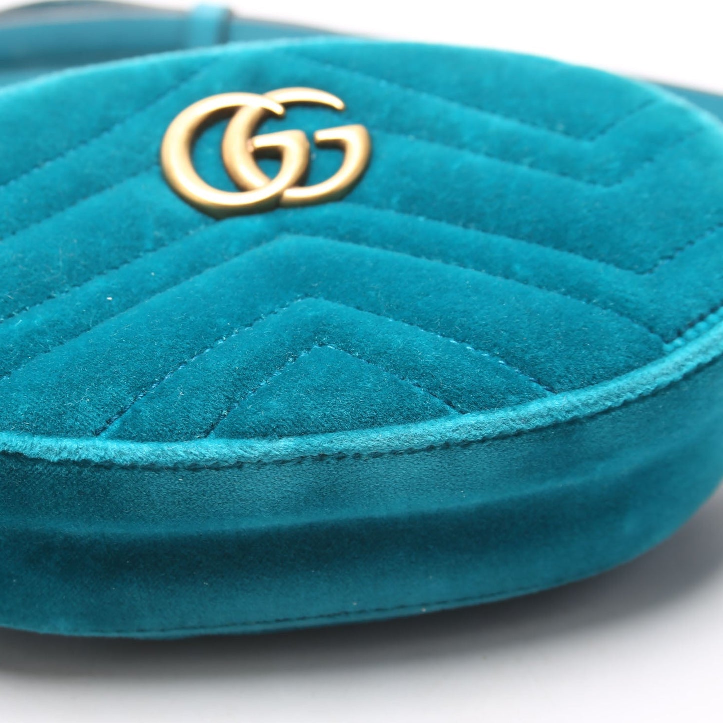 Gucci  Marmont Velvet Belt Bag Teal