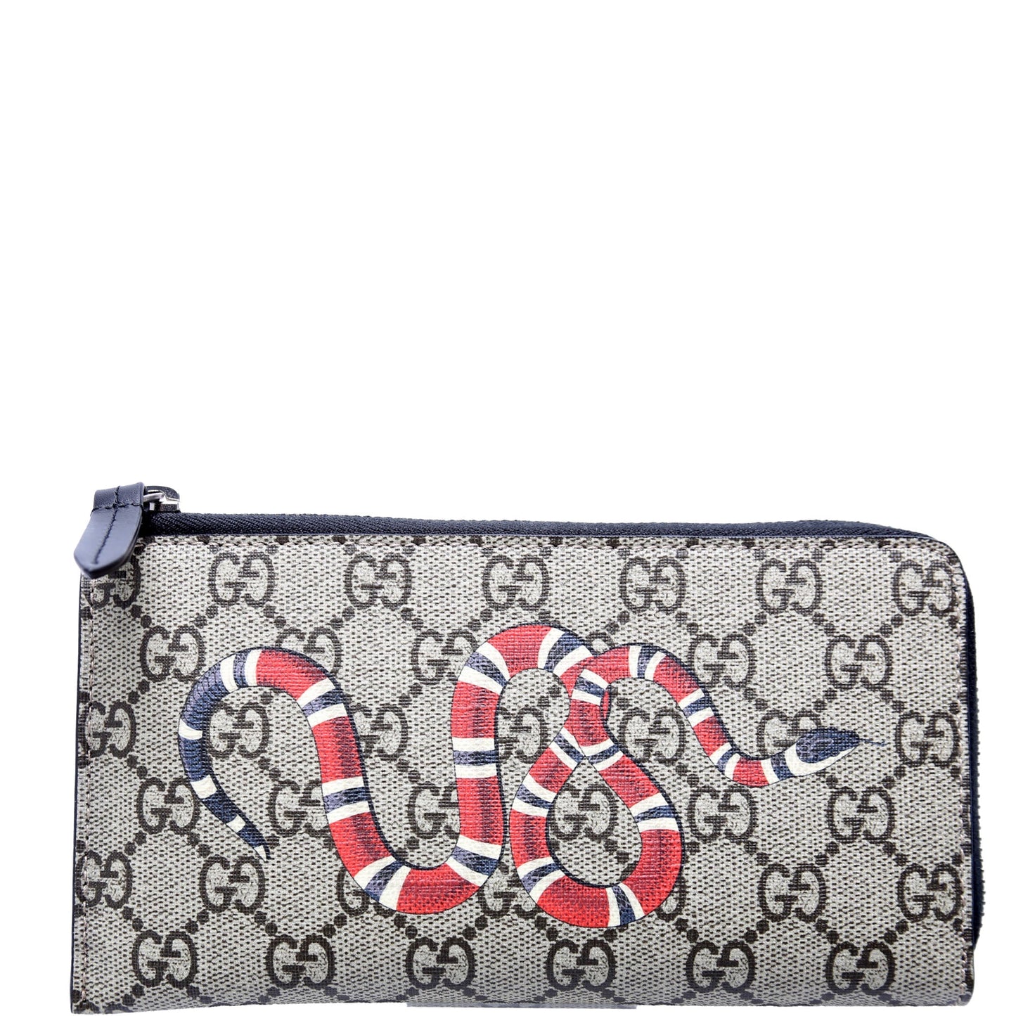Gucci  GG Supreme Kingsnake L-Zip Wallet Black