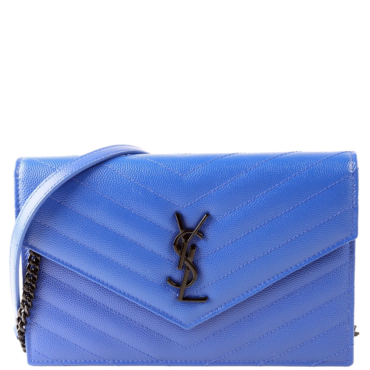 Saint Laurent Envelope Chain Wallet 393953 Blue Bag