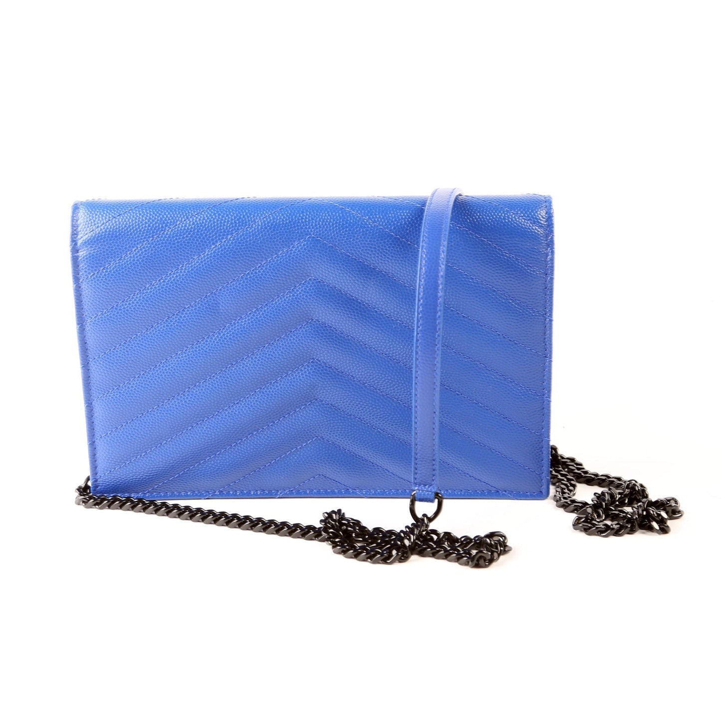 Saint Laurent Envelope Chain Wallet 393953 Blue Bag