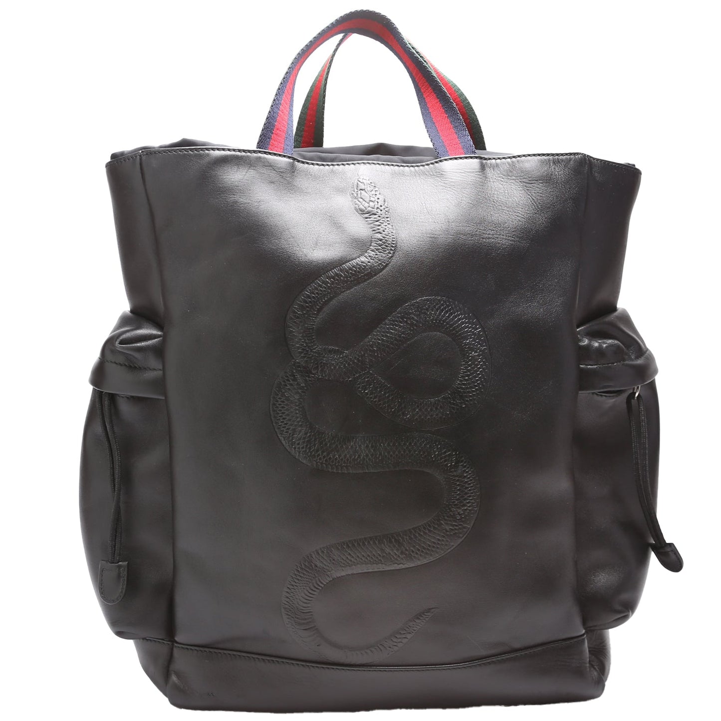Gucci  King Snake Leather Drawstring Backpack