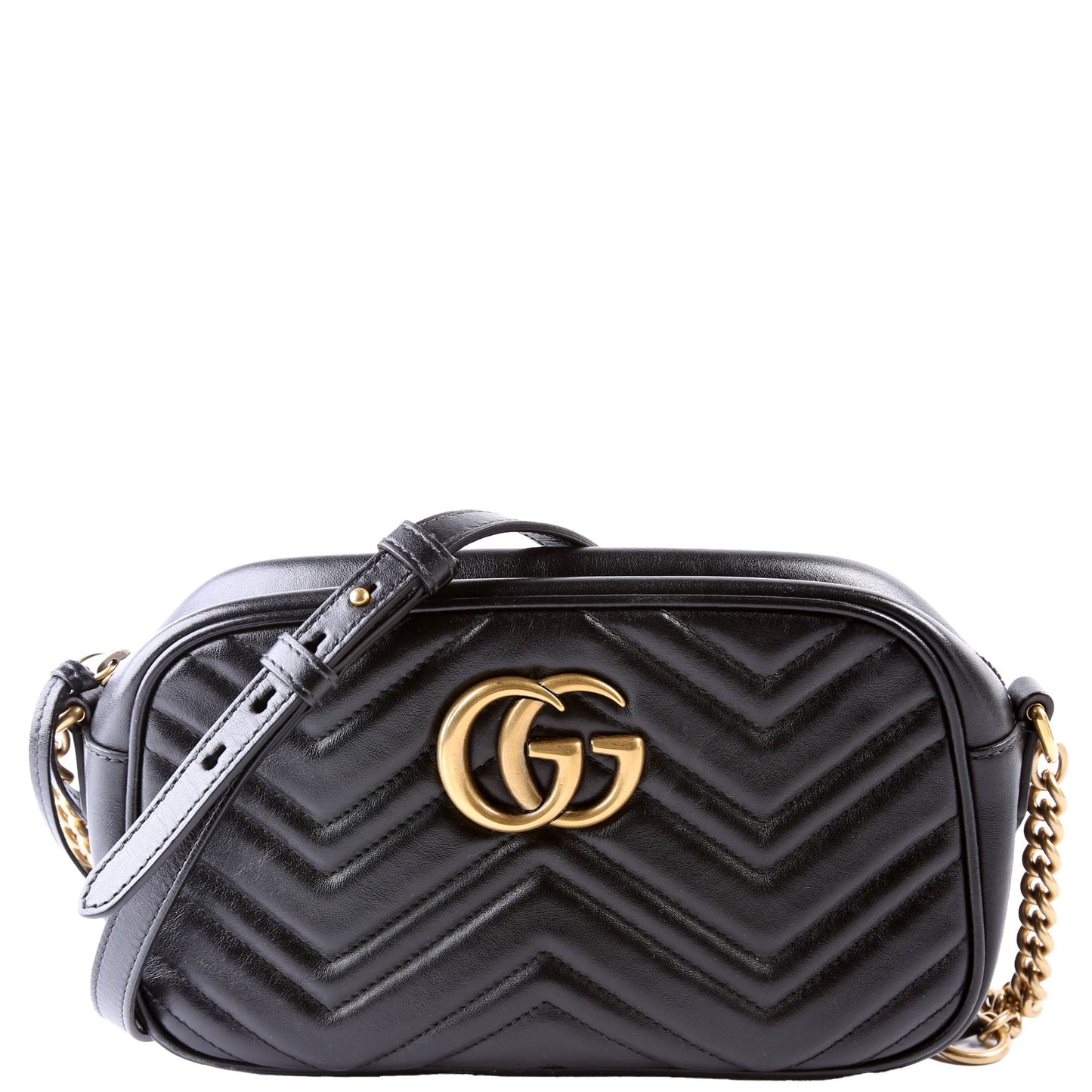 Gucci 447632 Marmont Small Leather Camera Black Bag