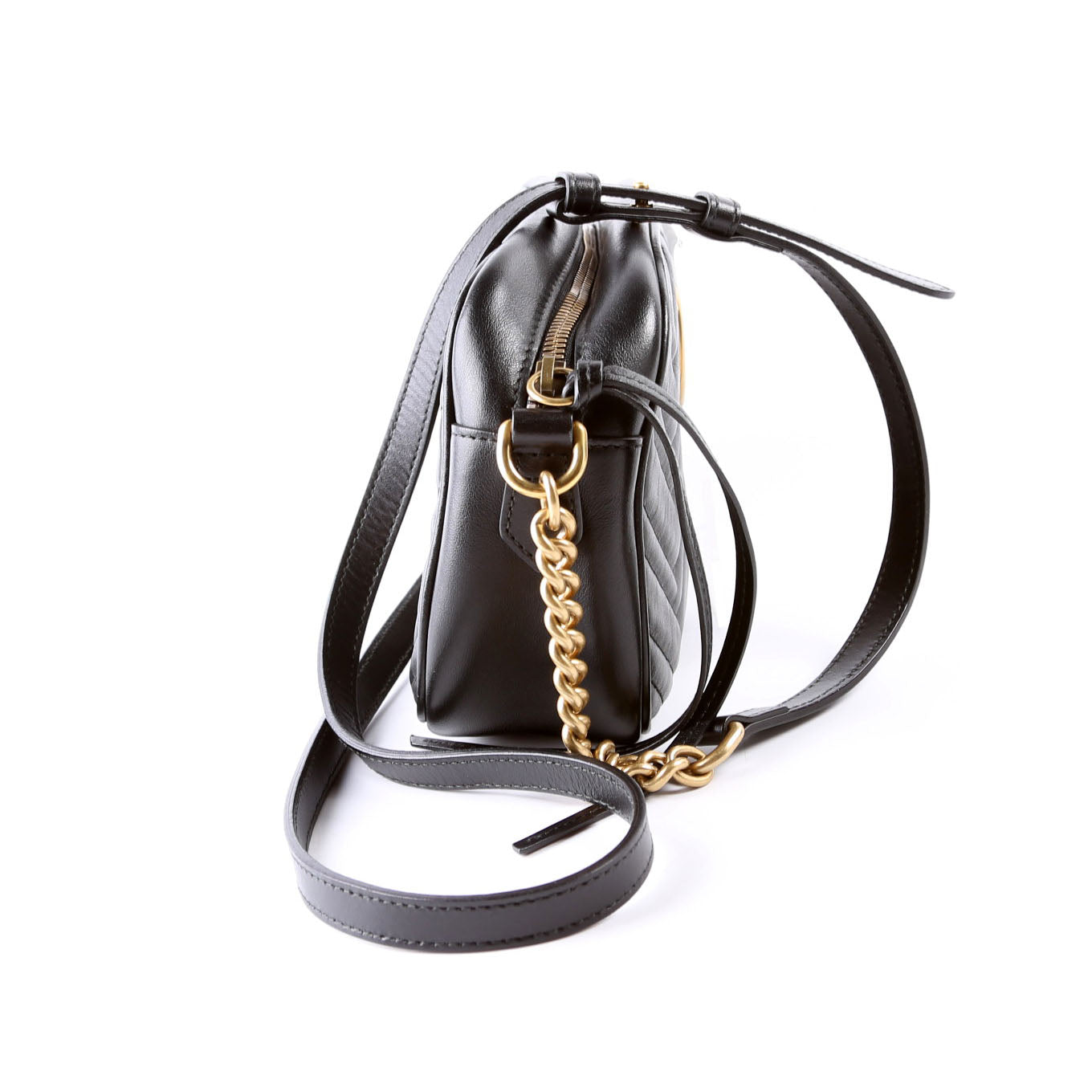Gucci 447632 Marmont Small Leather Camera Black Bag