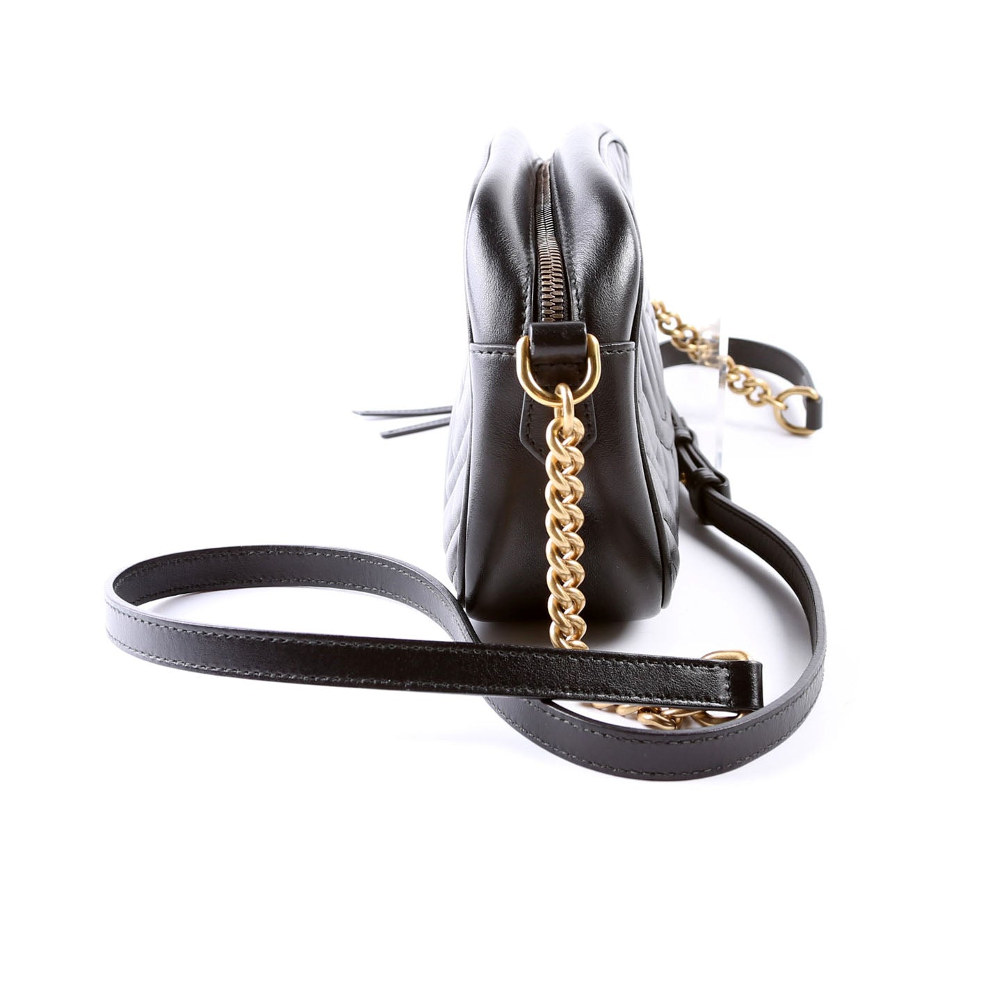 Gucci 447632 Marmont Small Leather Camera Black Bag