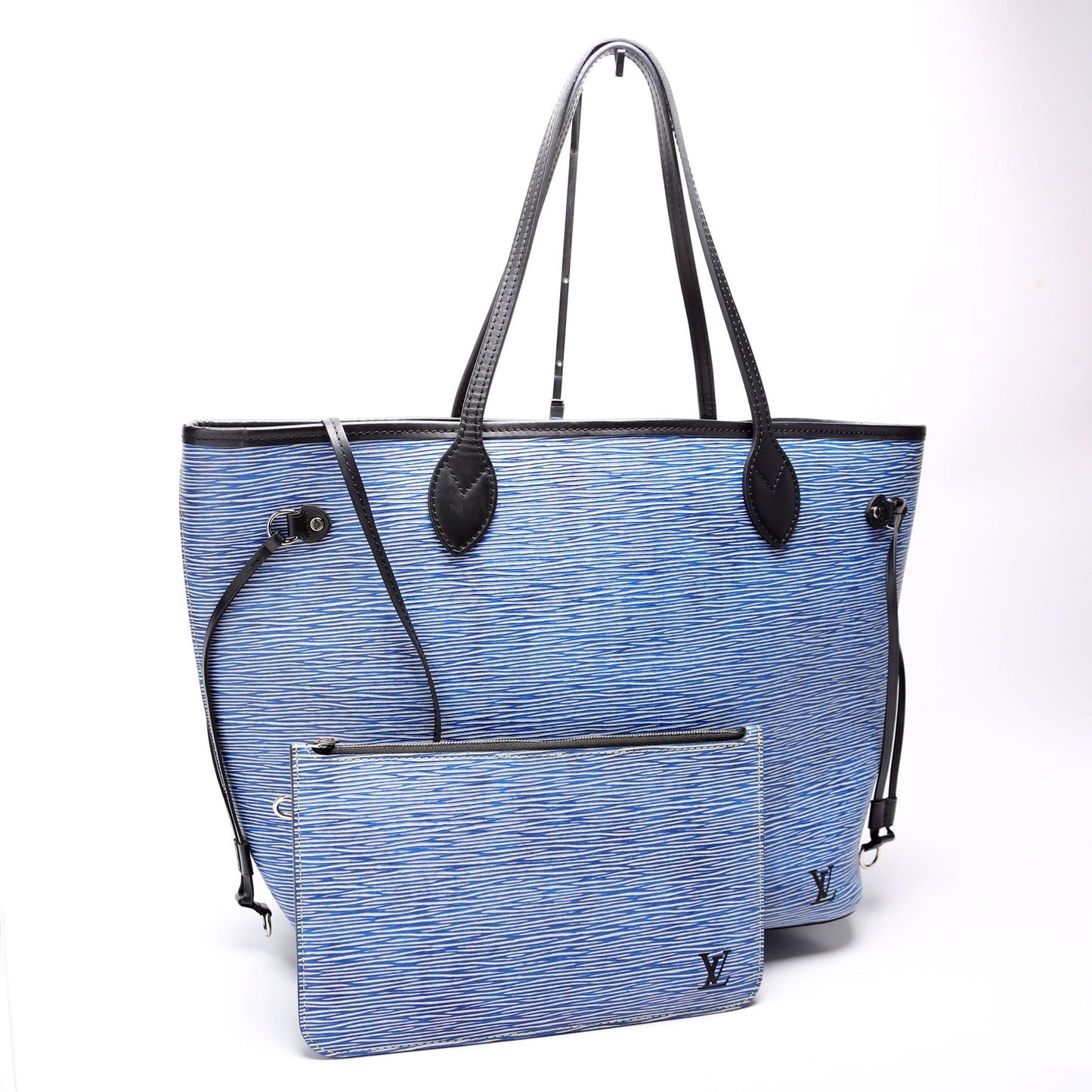 Louis Vuitton Neverfull W/Wallet MM Epi Blue