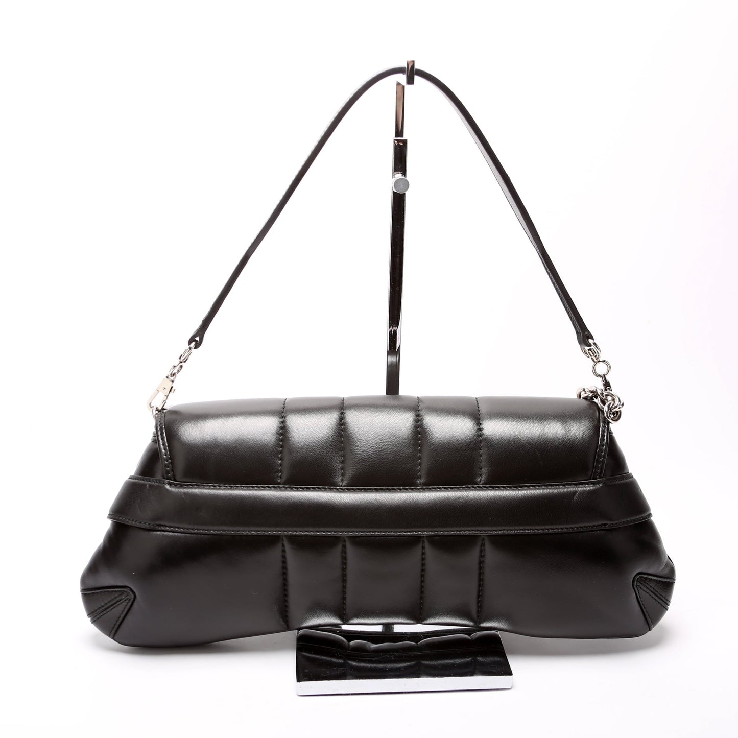 Gucci  Vertical Quilted Maxi Horsebit Chain Medium Shoulder Bag Black