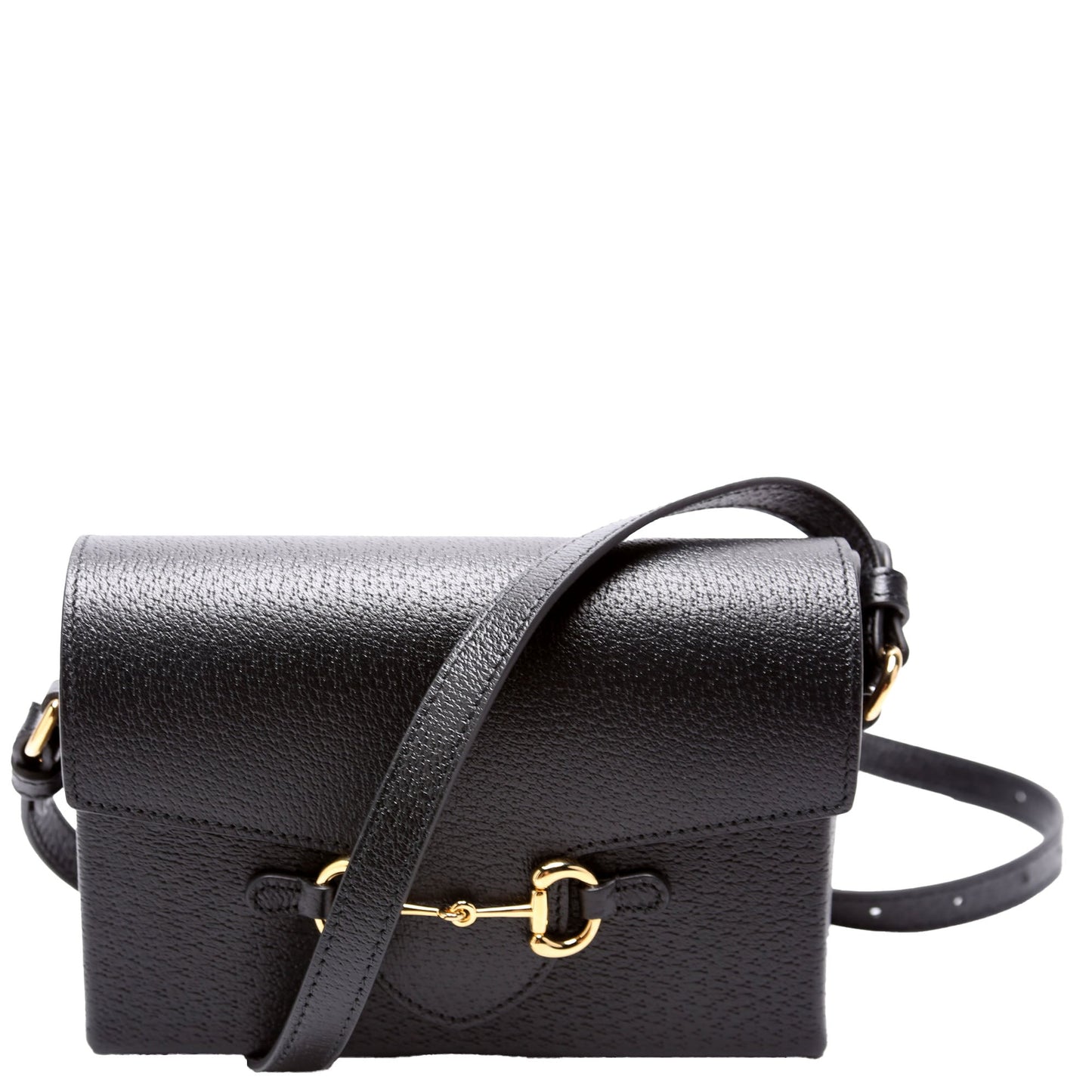 Gucci 723314 Horsebit 1955 Calfskin Shoulder Black Bag