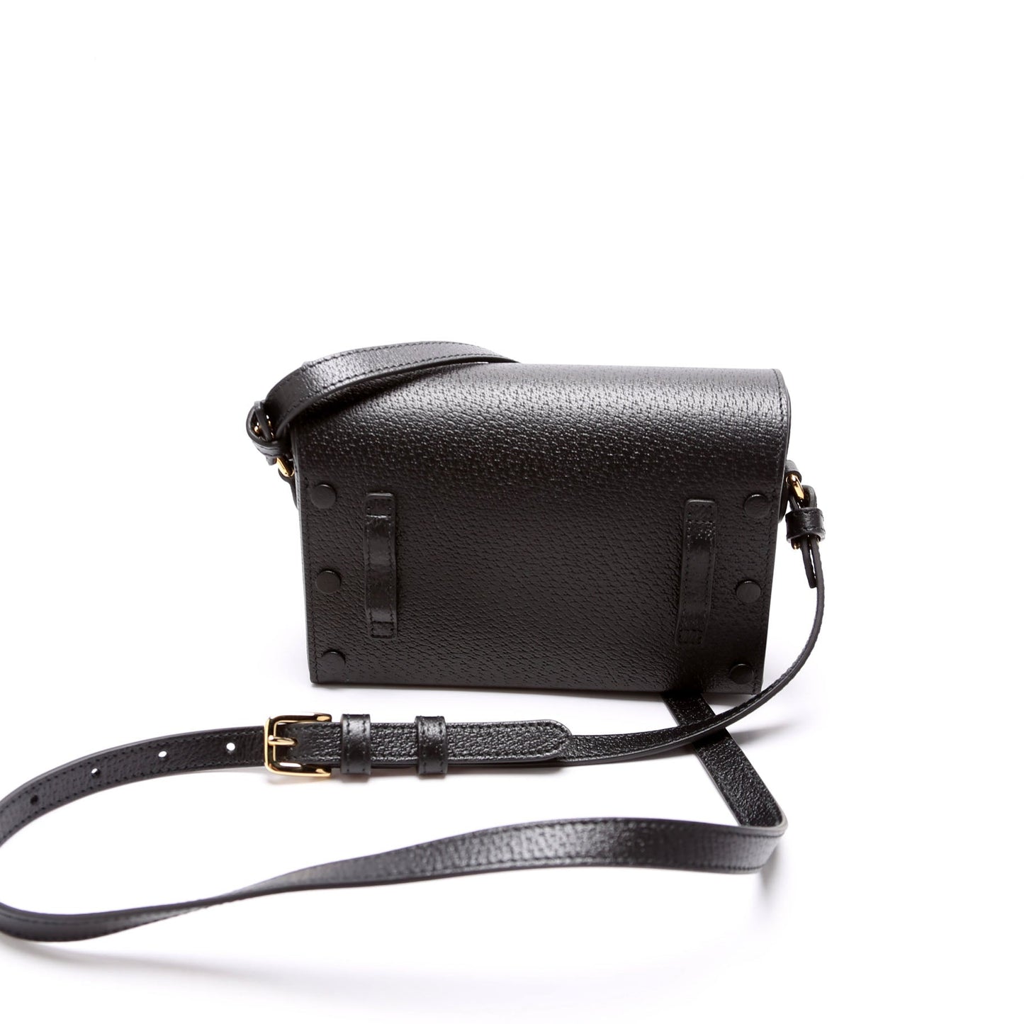 Gucci 723314 Horsebit 1955 Calfskin Shoulder Black Bag